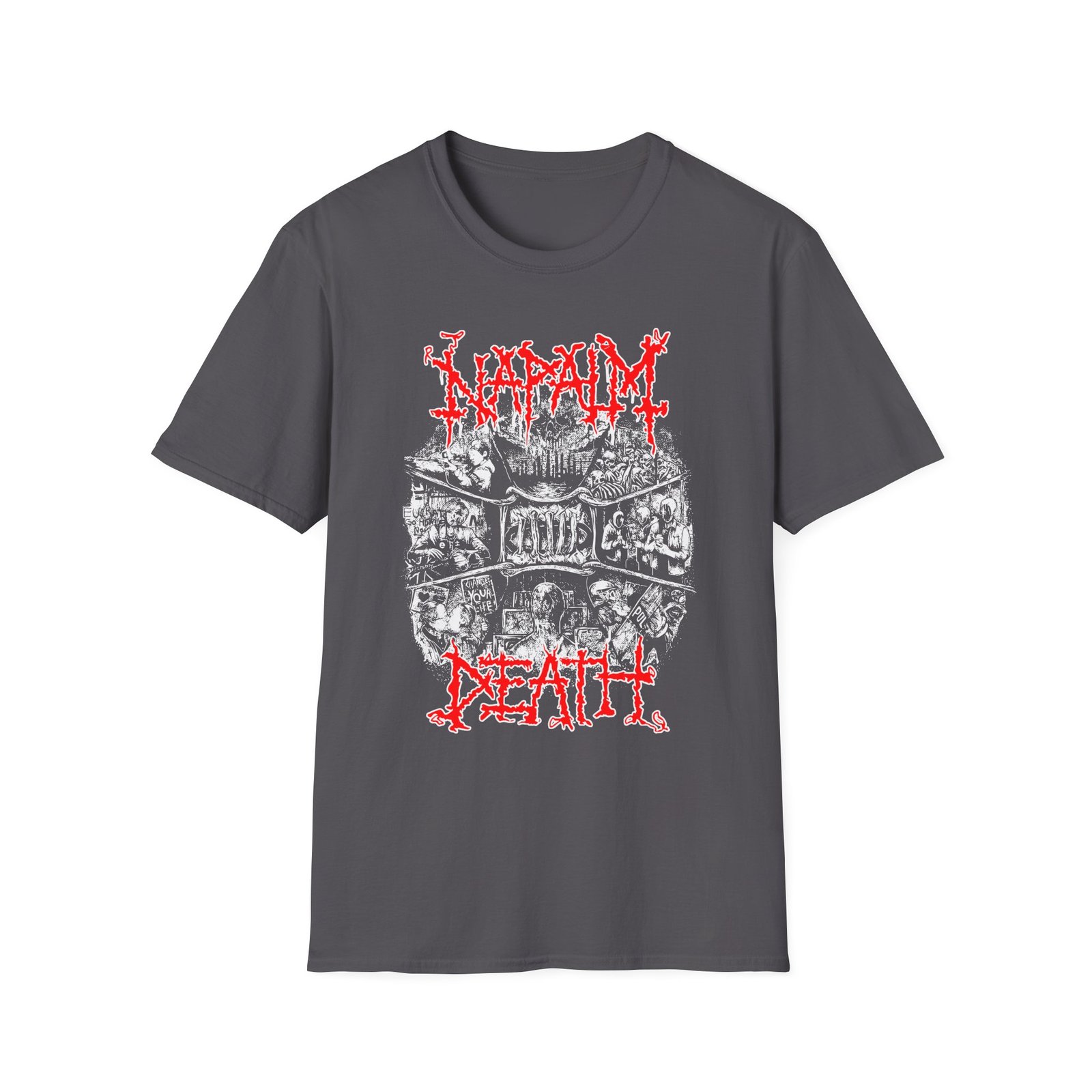 Napalm Death Coded Smears Unisex Softstyle T-Shirt