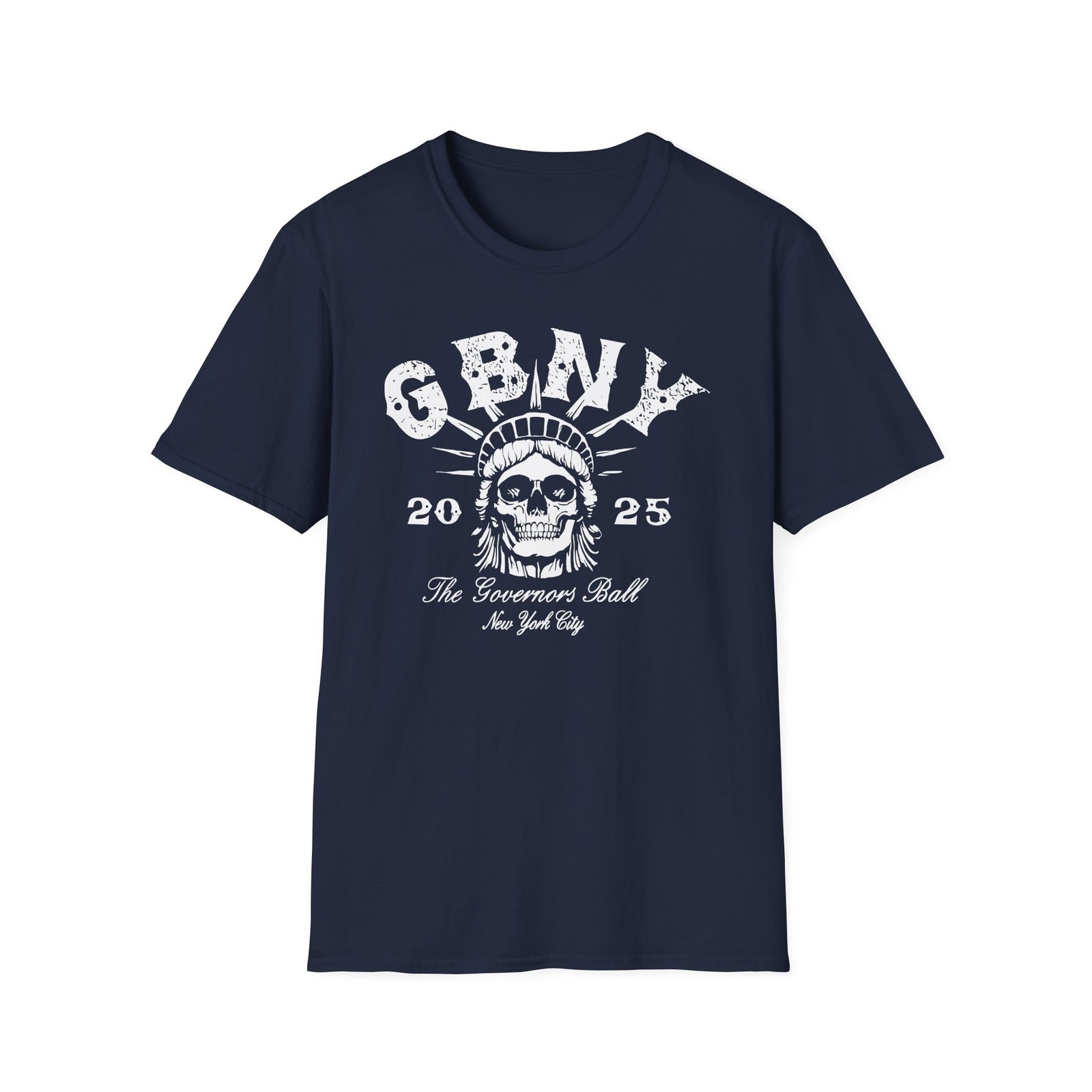 Gov Ball Gbny Liberty Skull Unisex Softstyle T-Shirt