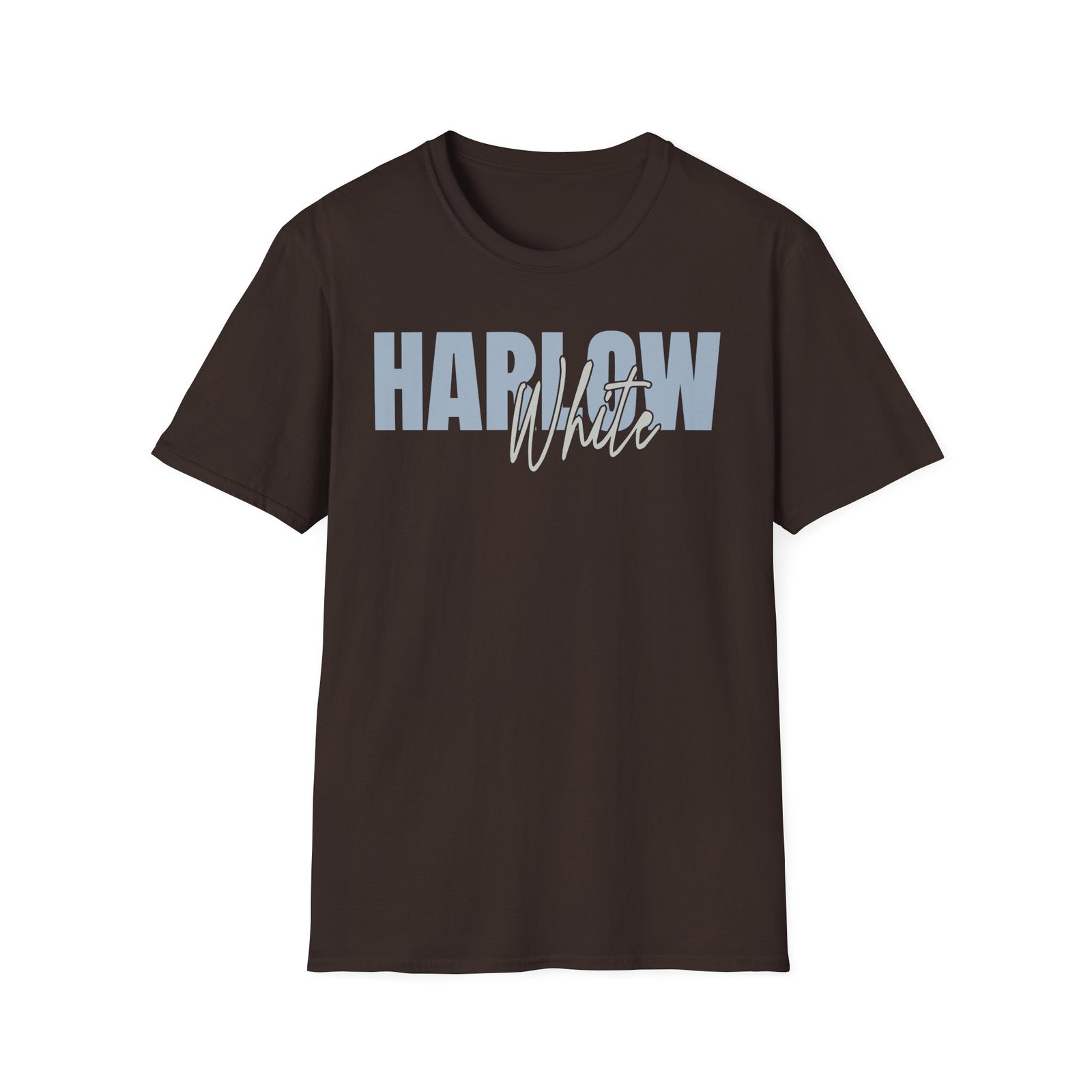 Harlow and Popcorn White Unisex Softstyle T-Shirt