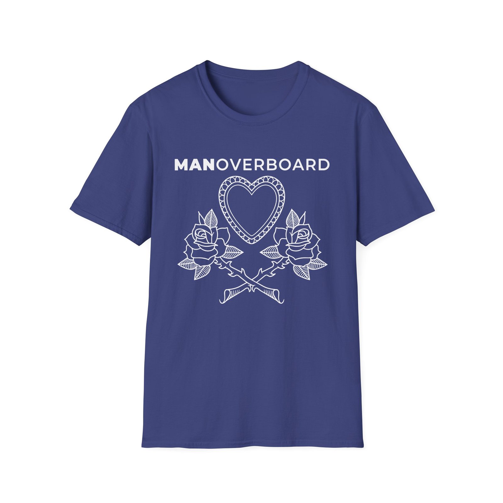 Man Overboard Heart Flowers Unisex Softstyle T-Shirt