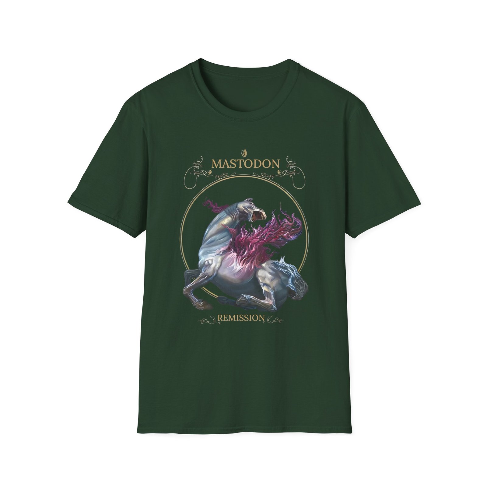 Mastodon Vignette Horse Remission Unisex Softstyle T-Shirt
