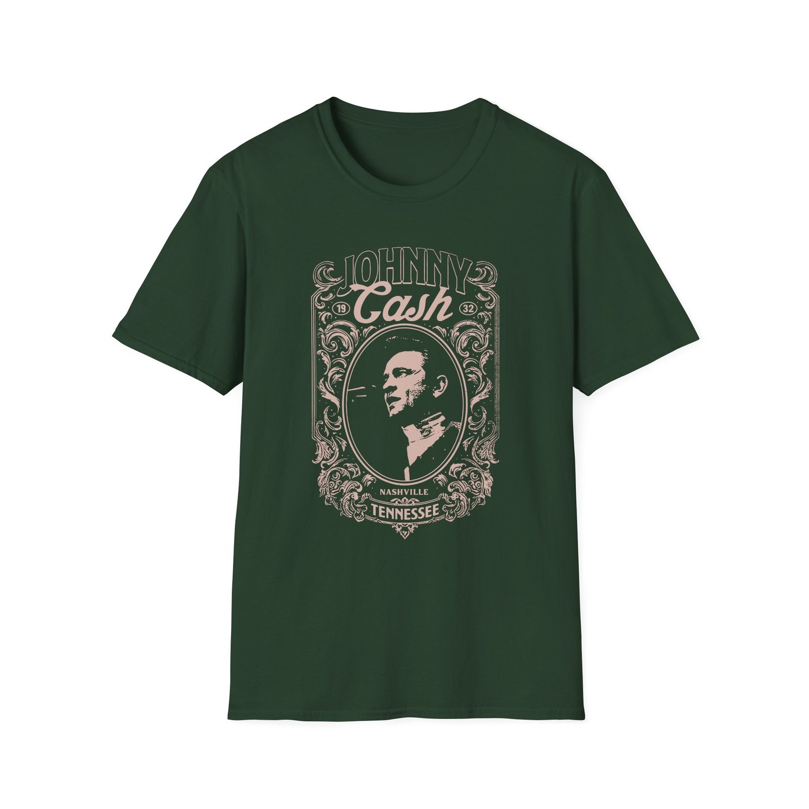 Johnny Cash Nashville Portrait Unisex Softstyle T-Shirt