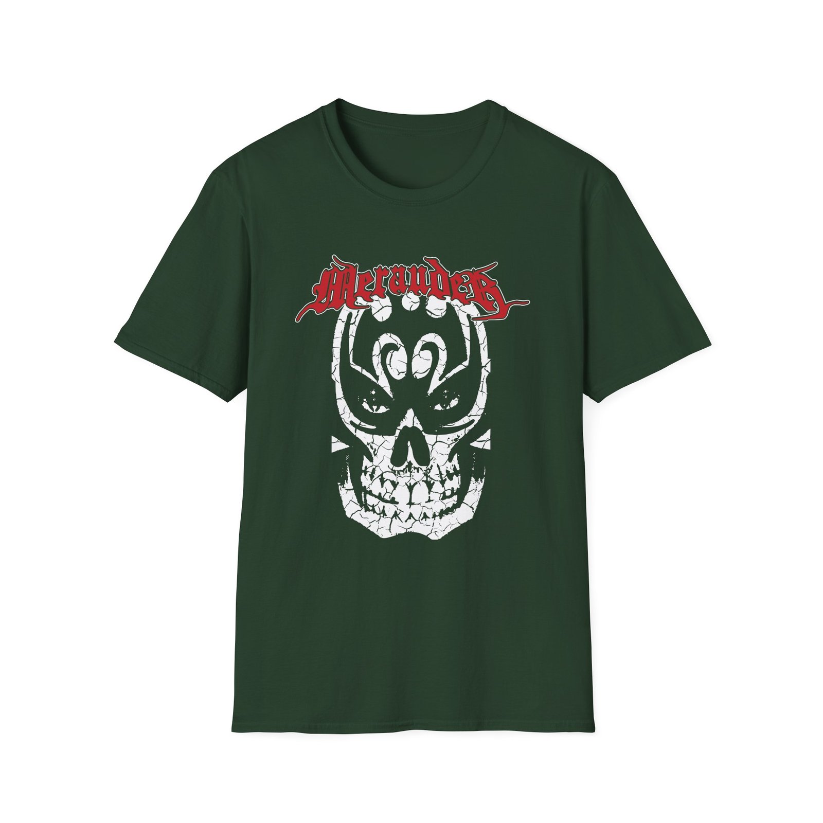 Merauder Cracked Skull Unisex Softstyle T-Shirt