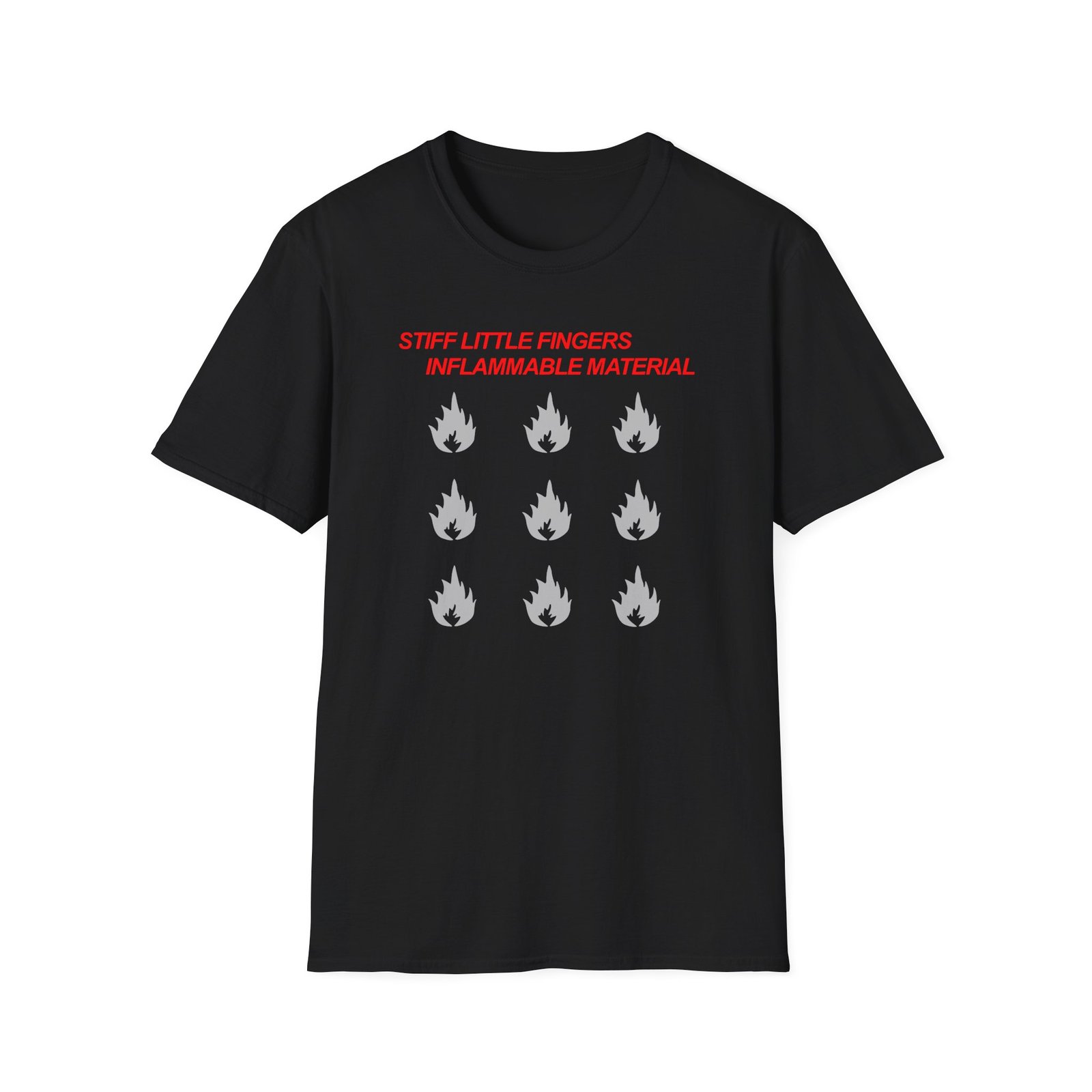 Stiff Little Fingers Inflammable Material Unisex Softstyle T-Shirt