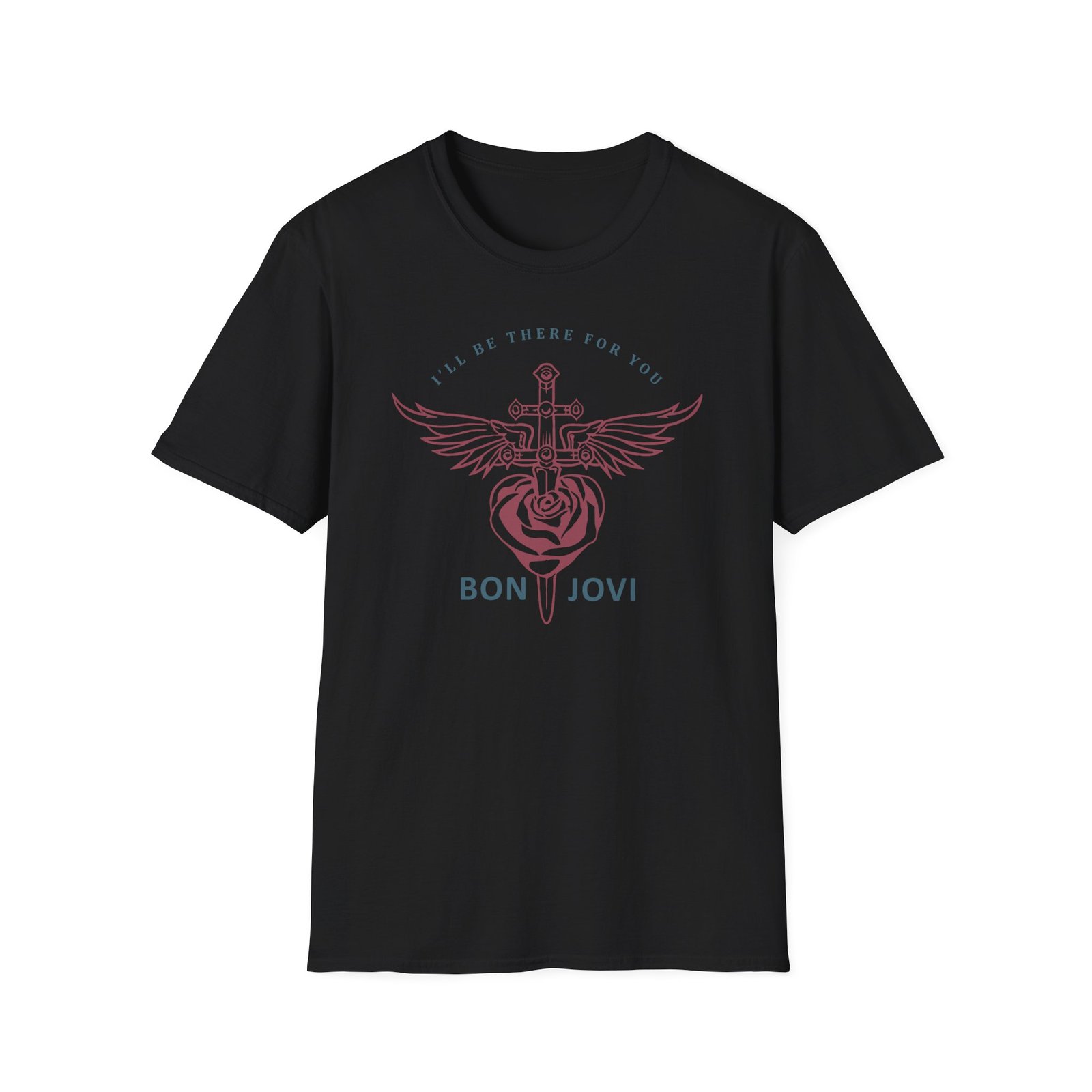 Bon Jovi Glass Heart & Dagger Unisex Softstyle T-Shirt