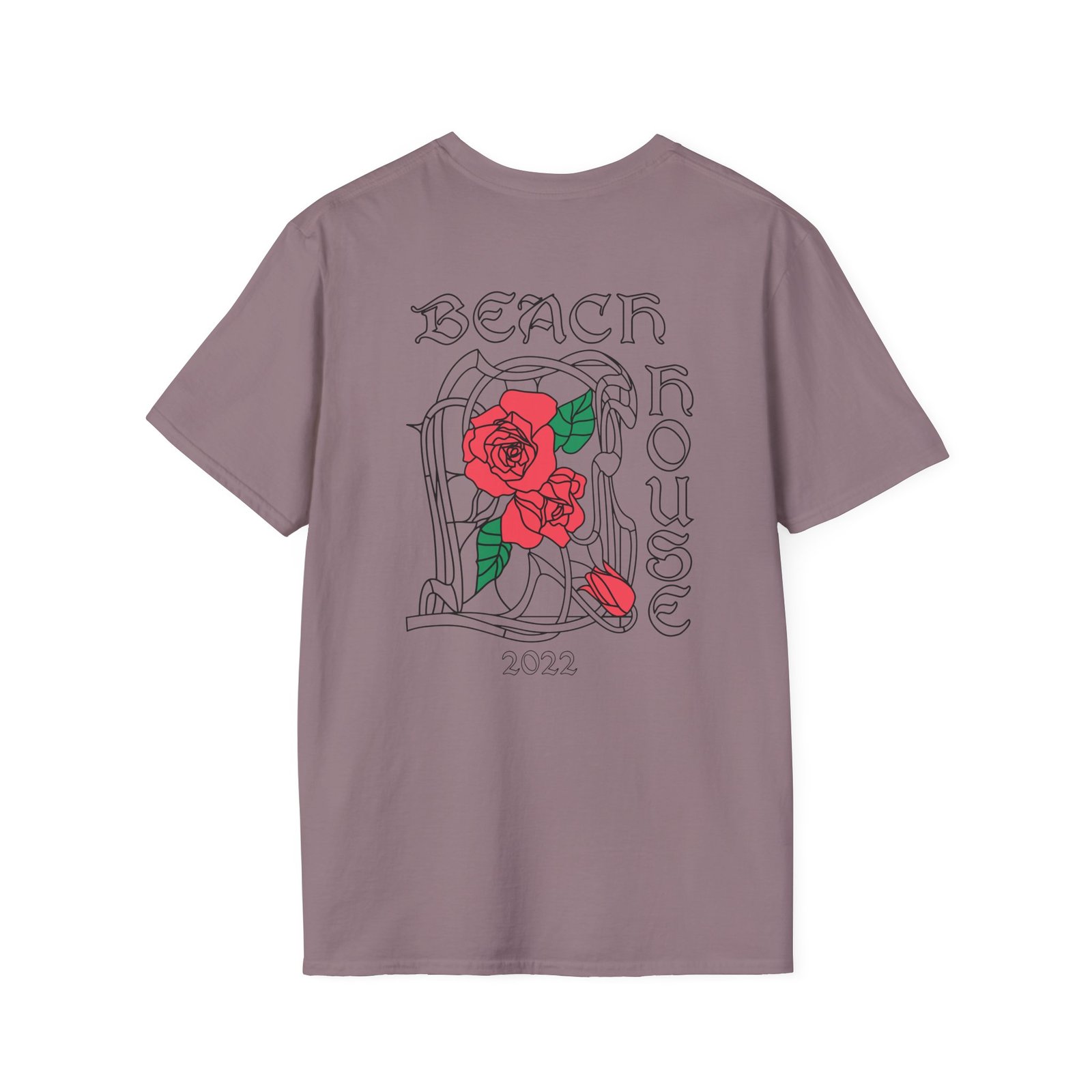 Beach House Rose Stained Glass Unisex Softstyle T-Shirt