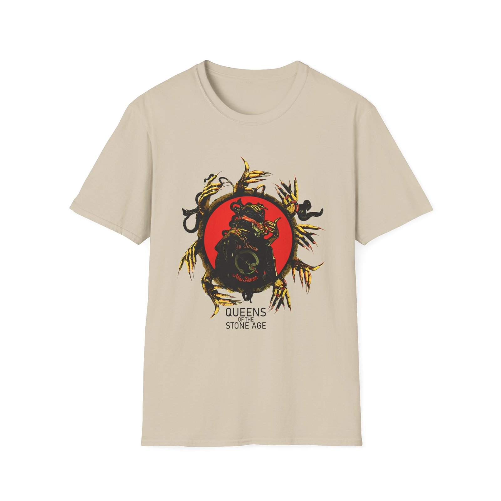 Queens of the Stone Age in Times New Roman Unisex Softstyle T-Shirt
