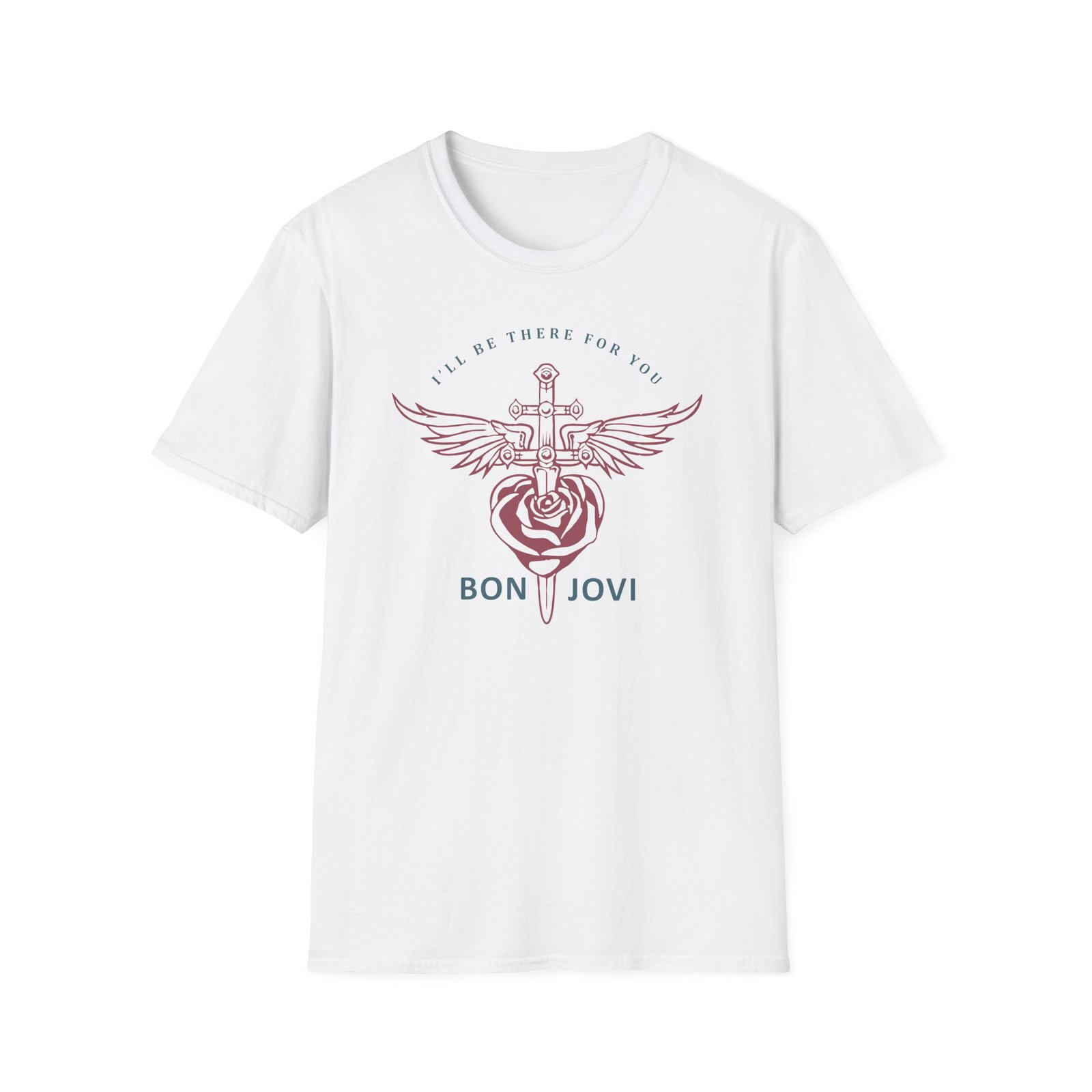 Bon Jovi Glass Heart & Dagger Unisex Softstyle T-Shirt