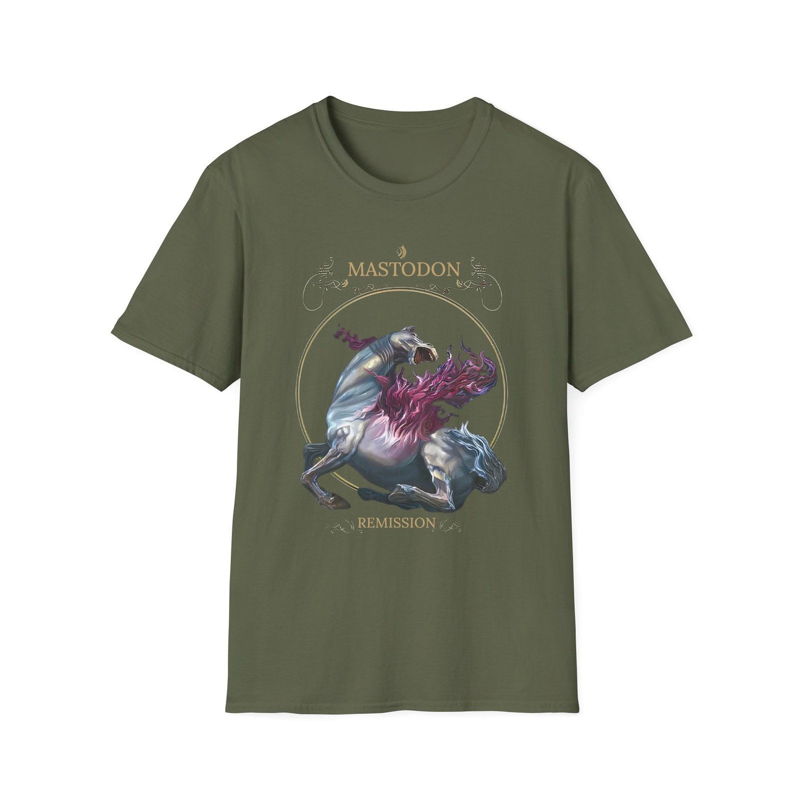 Mastodon Vignette Horse Remission Unisex Softstyle T-Shirt