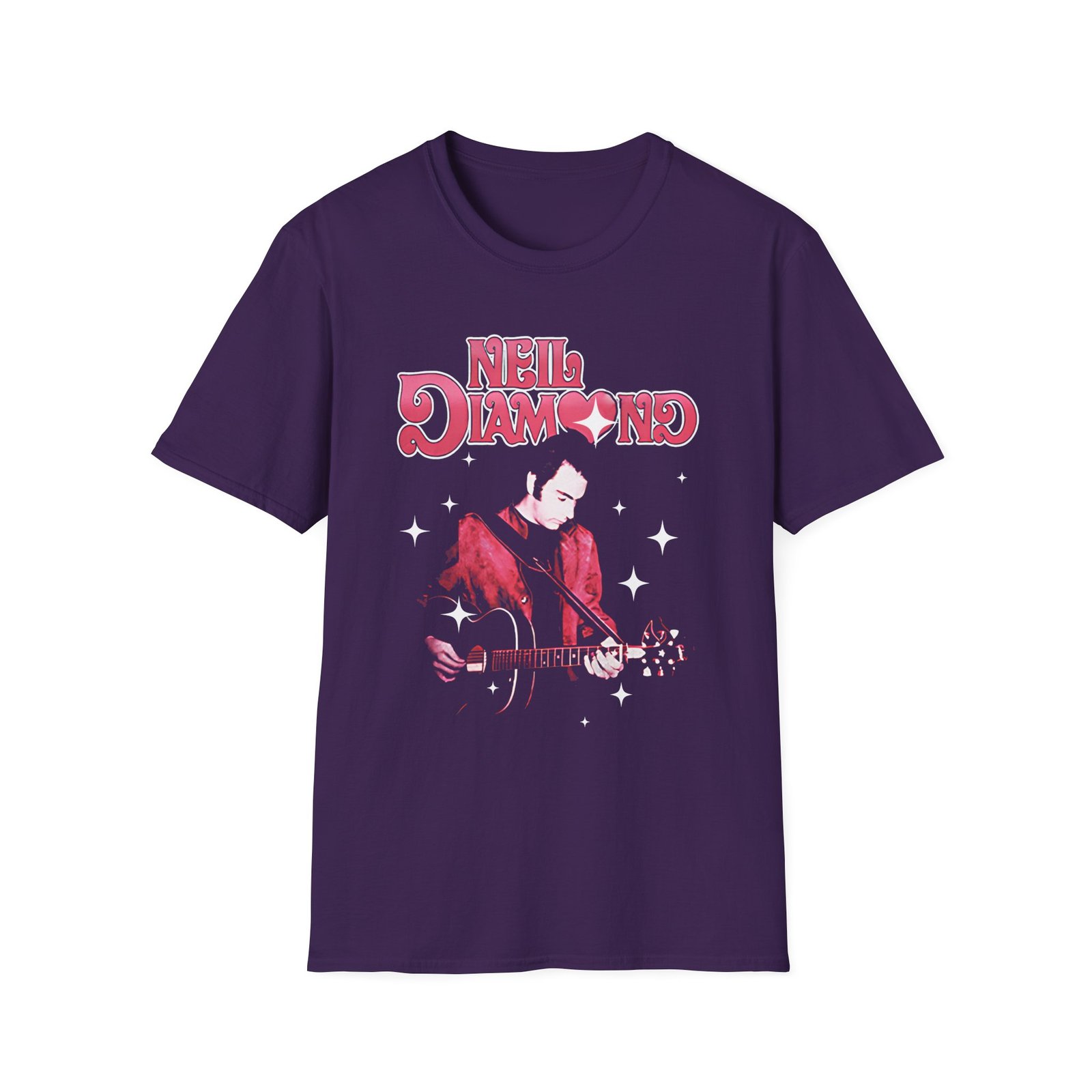 Neil Diamond Sparkle Guitar Unisex Softstyle T-Shirt