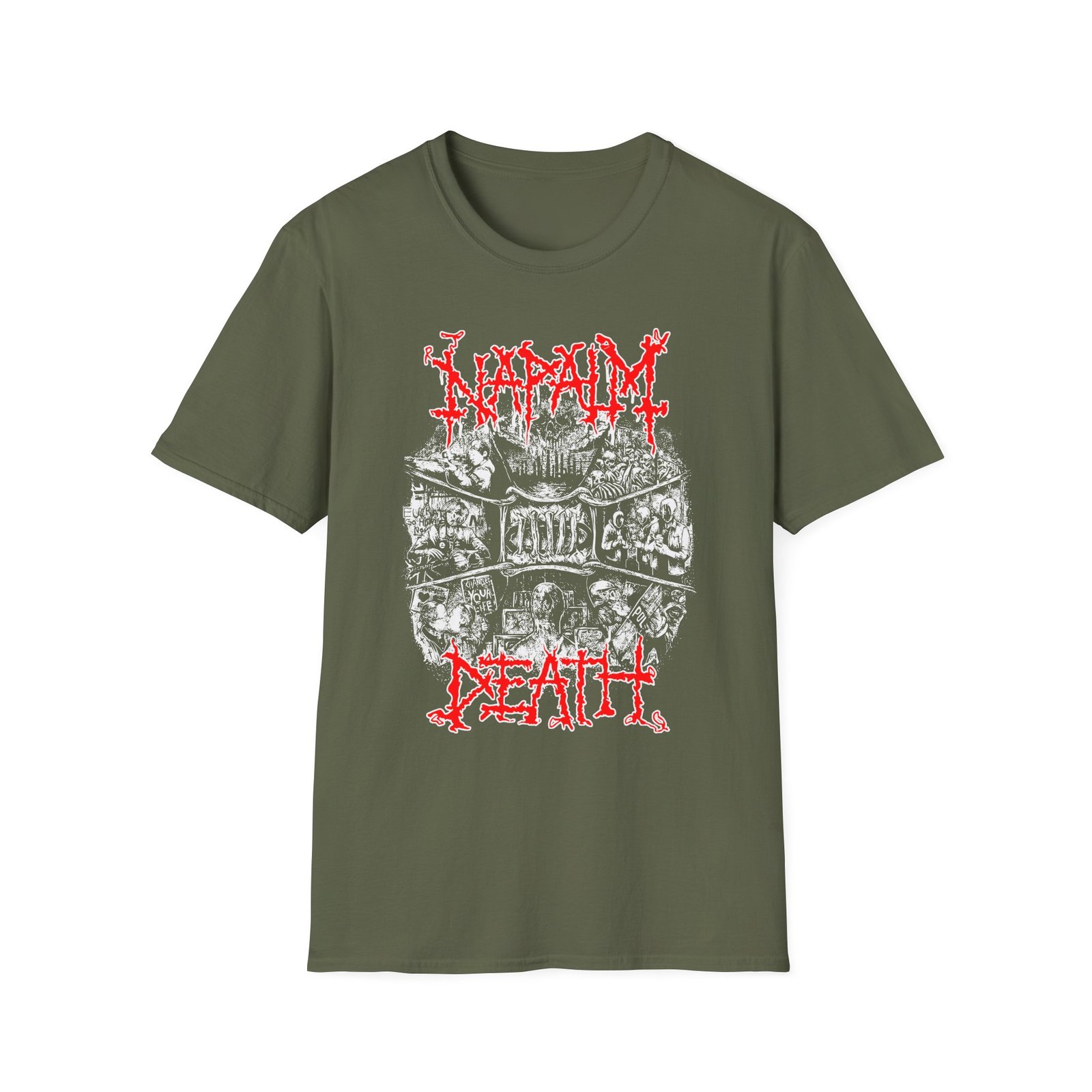 Napalm Death Coded Smears Unisex Softstyle T-Shirt