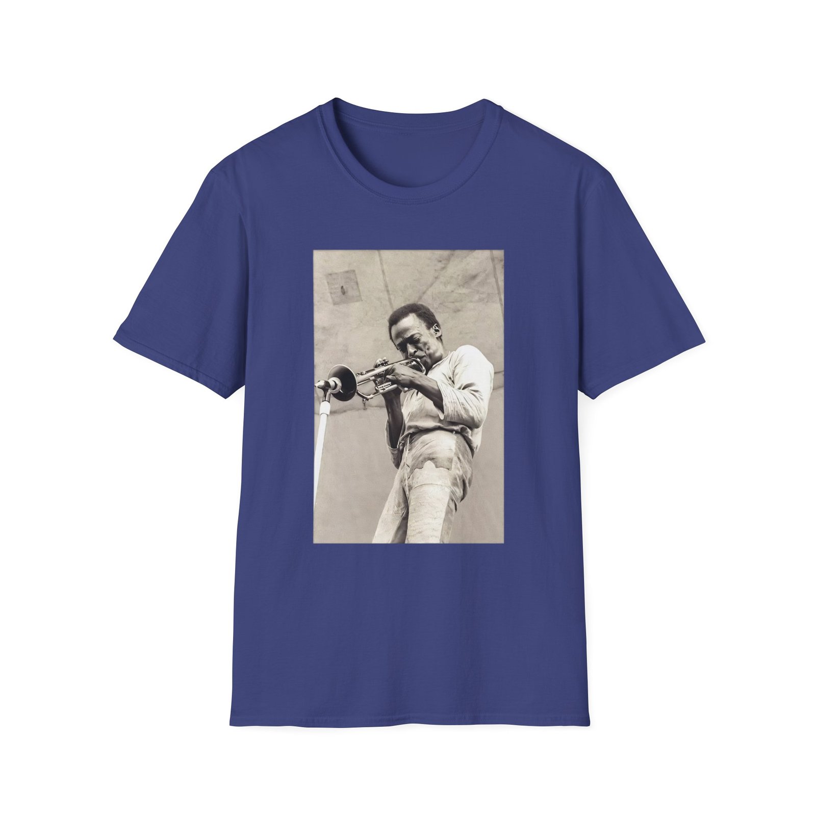 Miles Davis Playing Portrait Unisex Softstyle T-Shirt