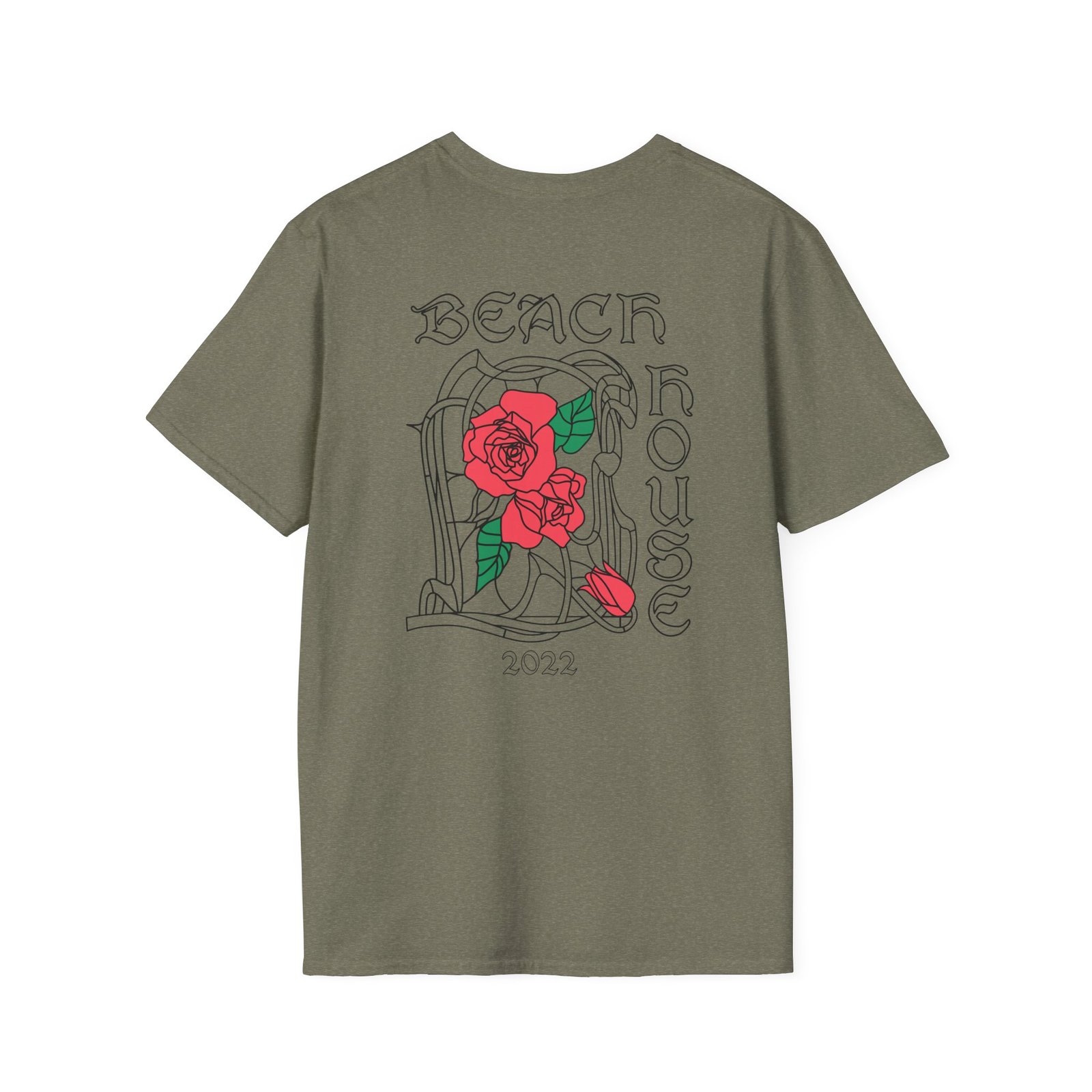 Beach House Rose Stained Glass Unisex Softstyle T-Shirt