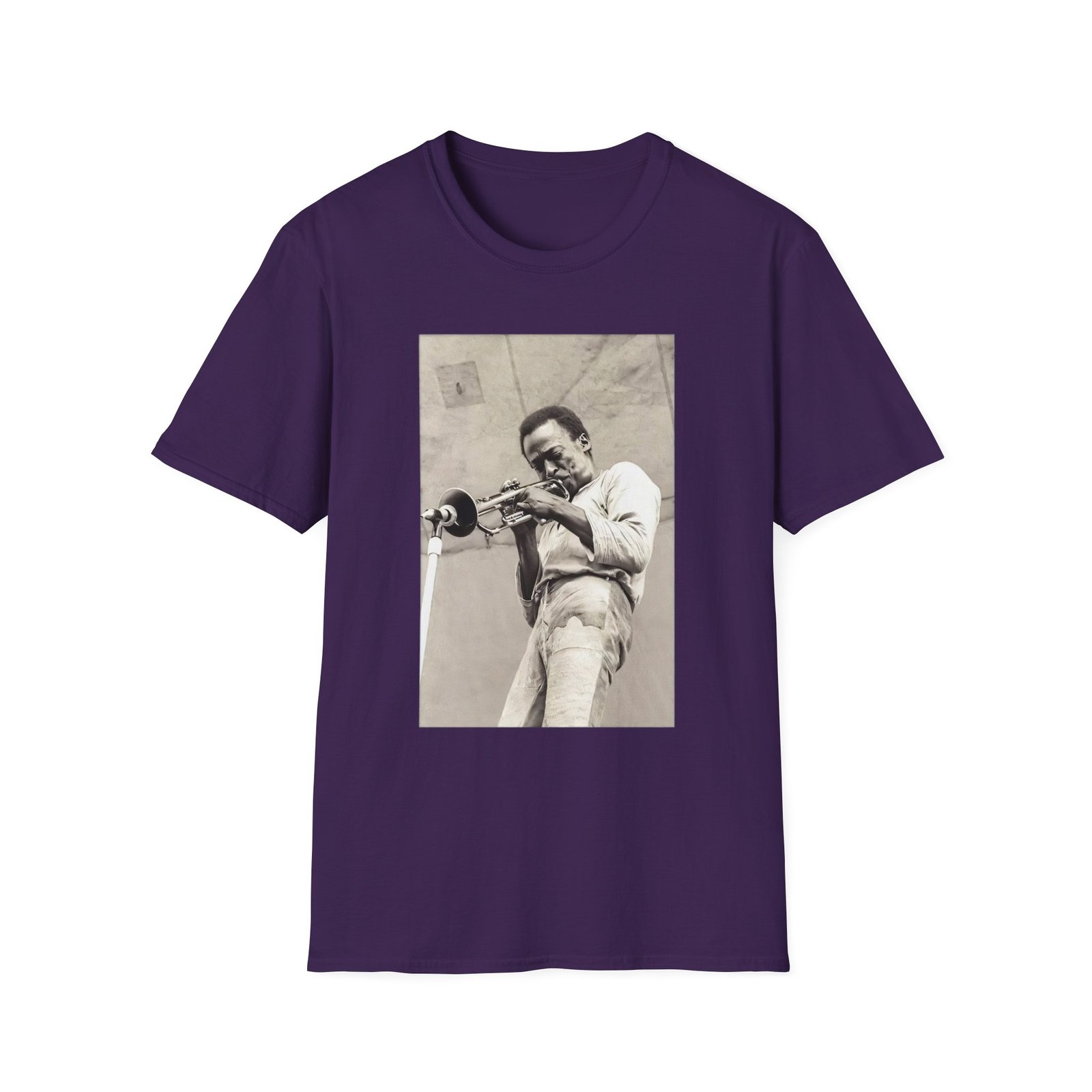 Miles Davis Playing Portrait Unisex Softstyle T-Shirt