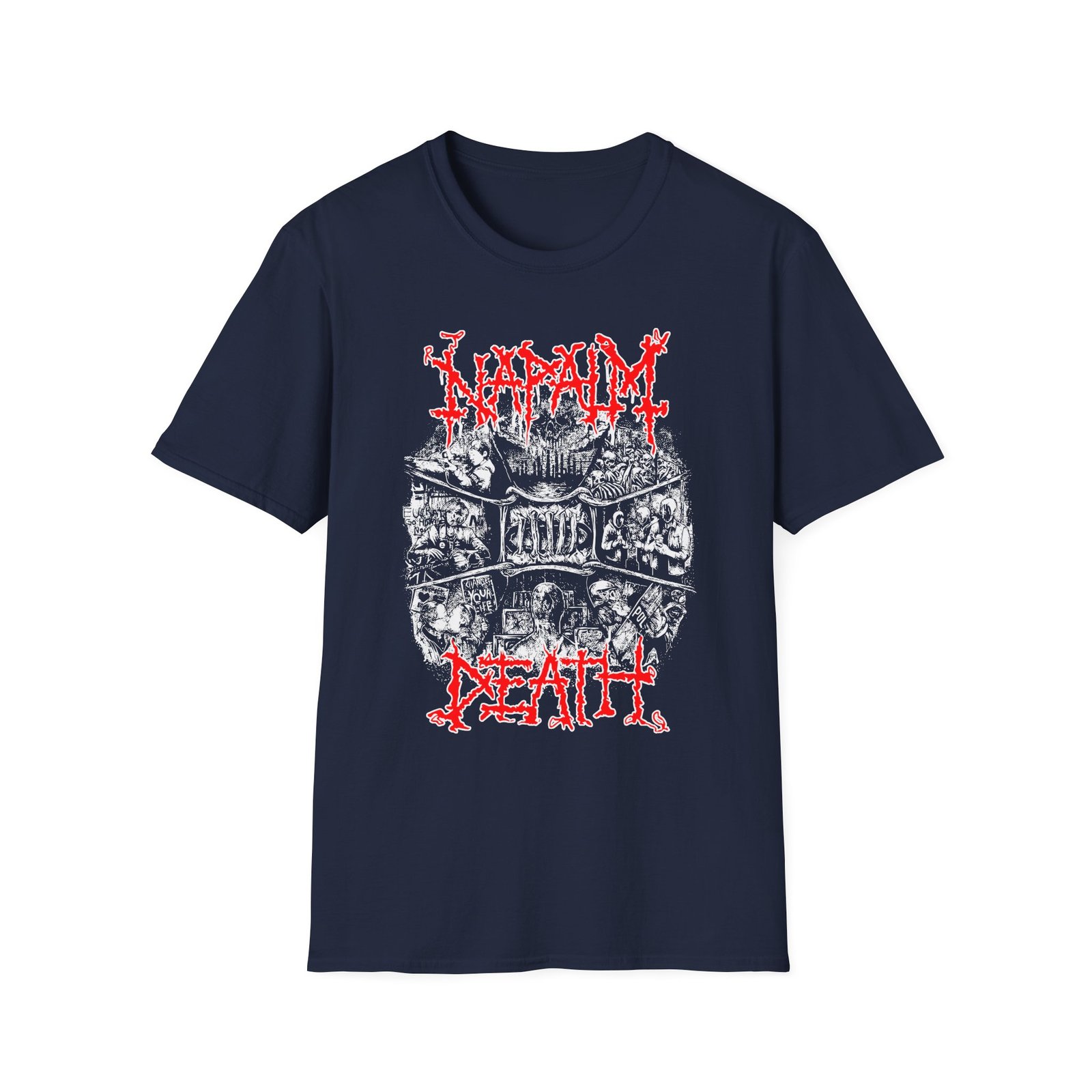 Napalm Death Coded Smears Unisex Softstyle T-Shirt