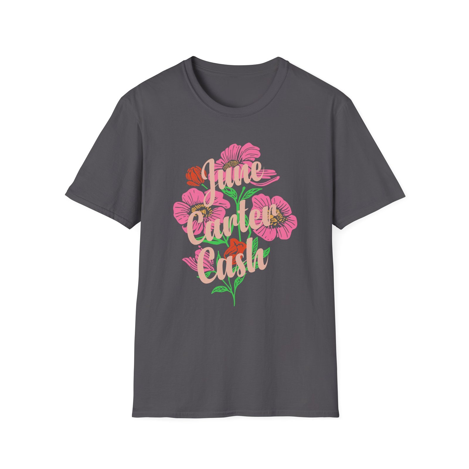 Johnny Cash June Carter Cash Flowers unisex softstyle t-shirt