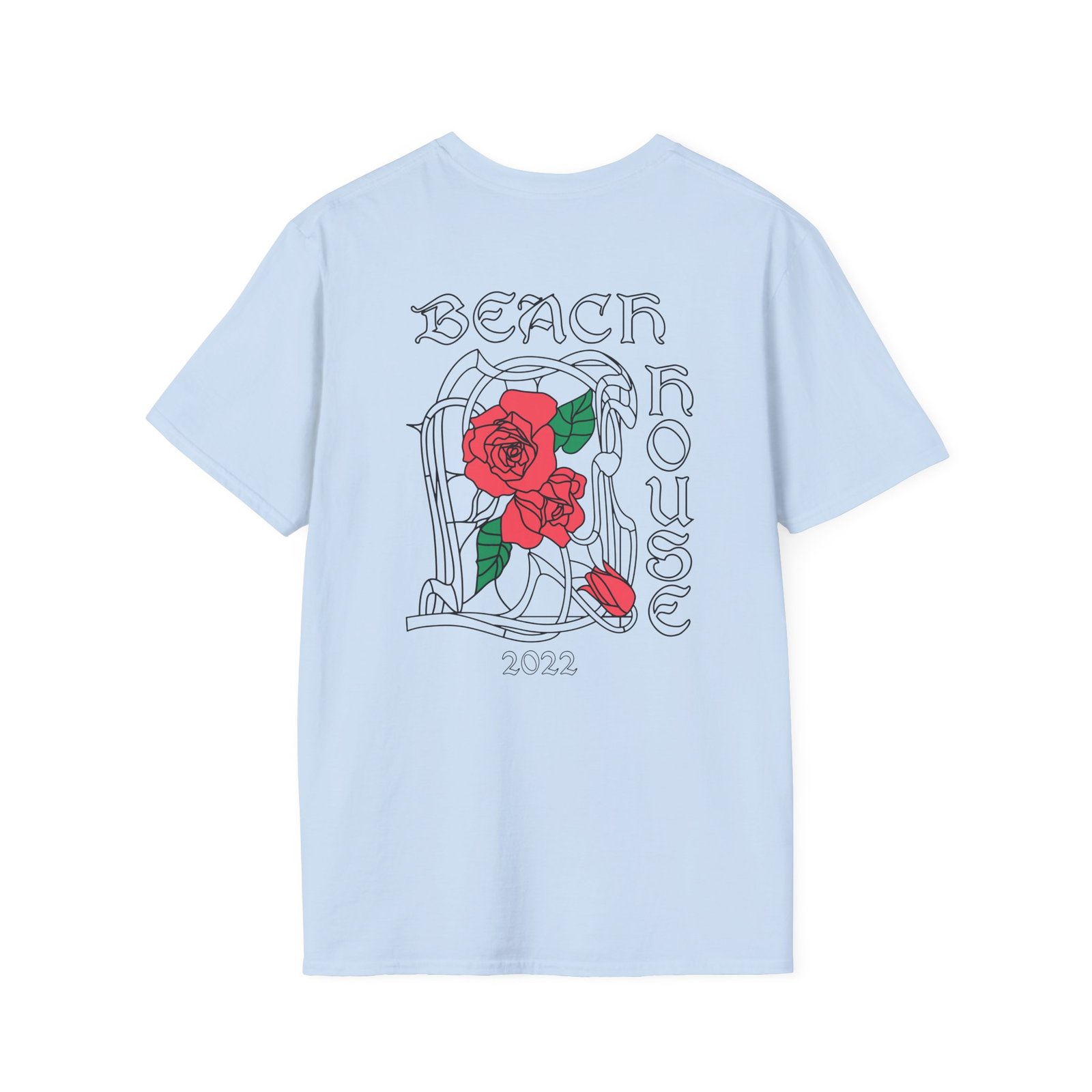 Beach House Rose Stained Glass Unisex Softstyle T-Shirt