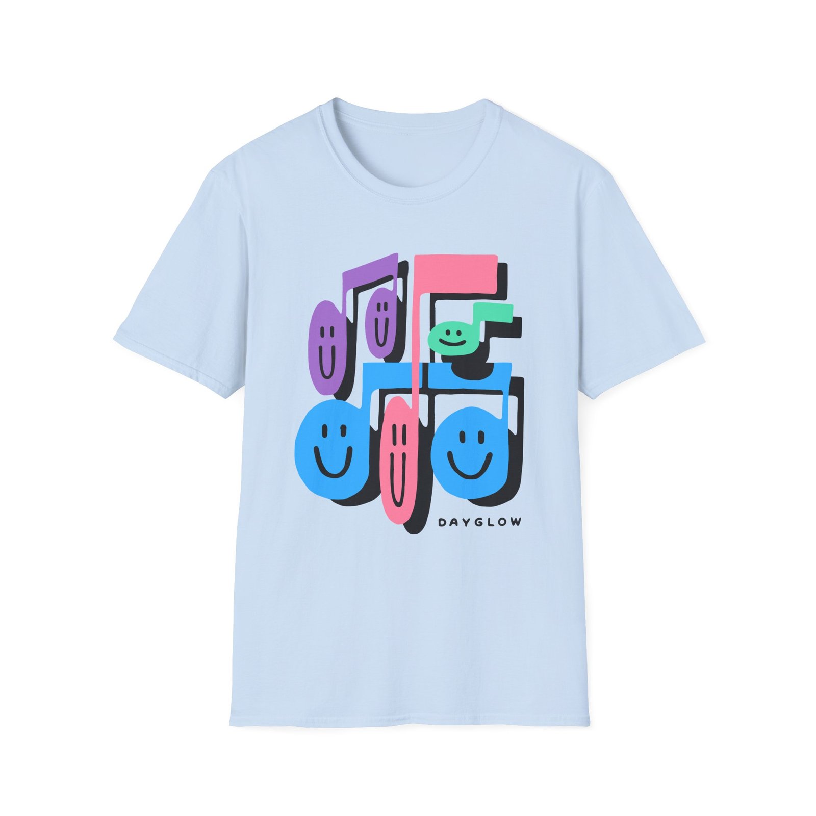Dayglow Music Notes Unisex Softstyle T-Shirt