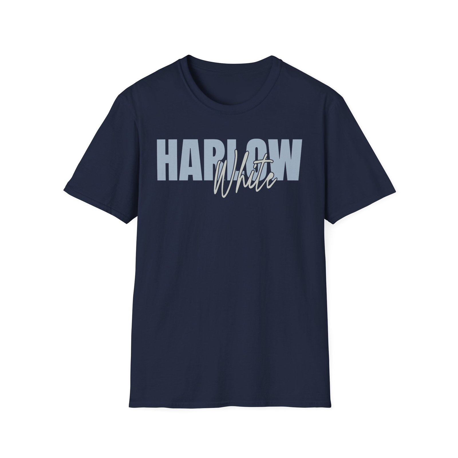 Harlow and Popcorn White Unisex Softstyle T-Shirt
