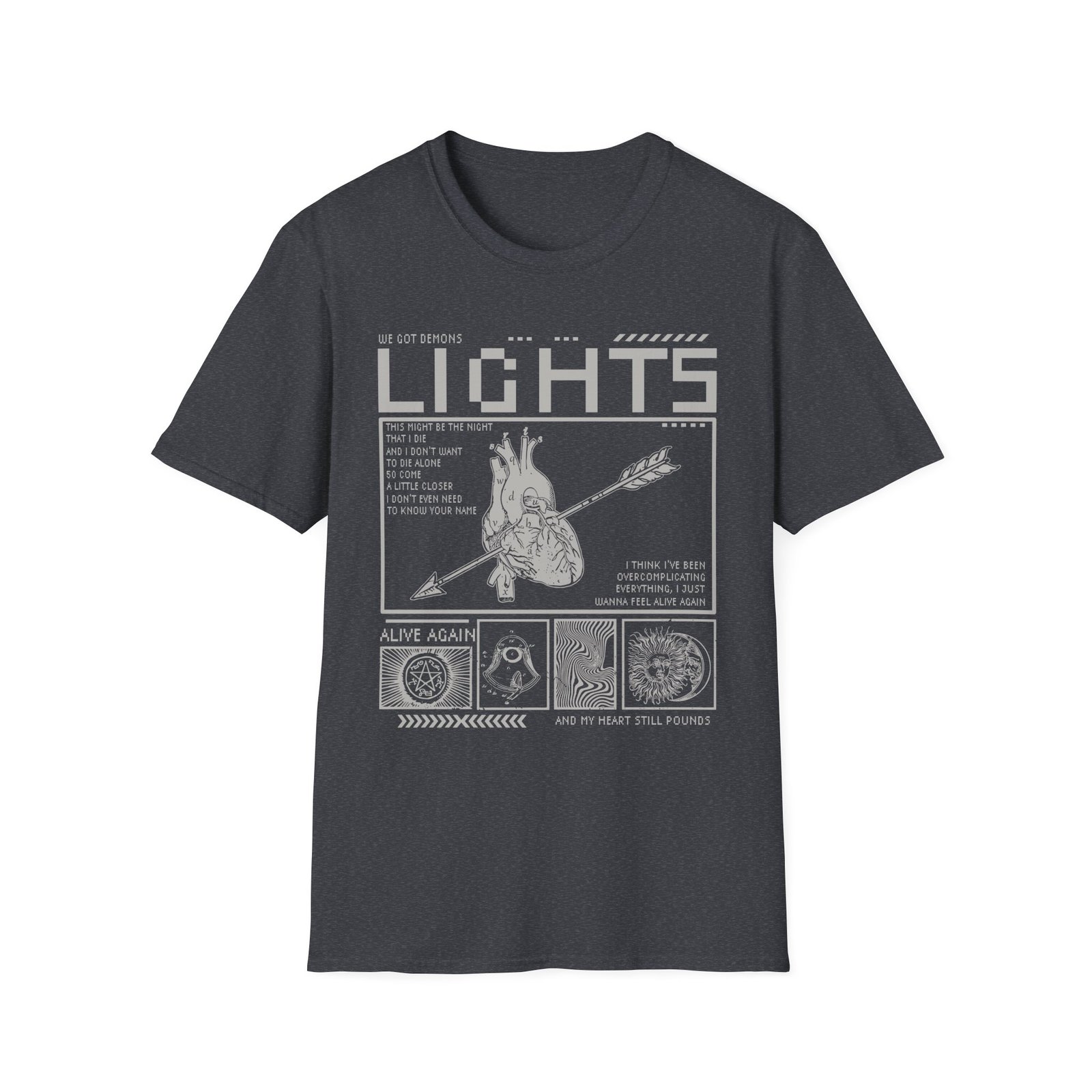 Lights Alive Again Lyric Unisex Softstyle T-Shirt