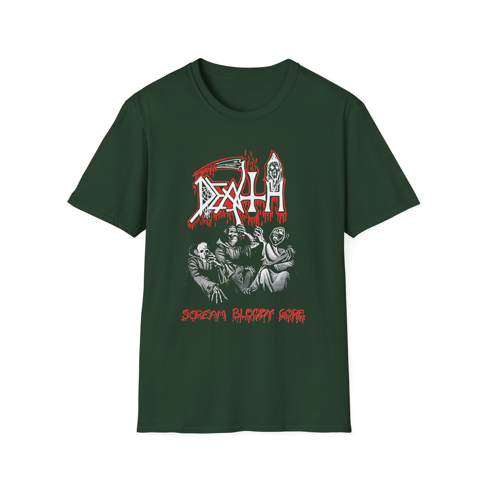 Death Scream Bloody Gore Throwback Unisex Softstyle T-Shirt