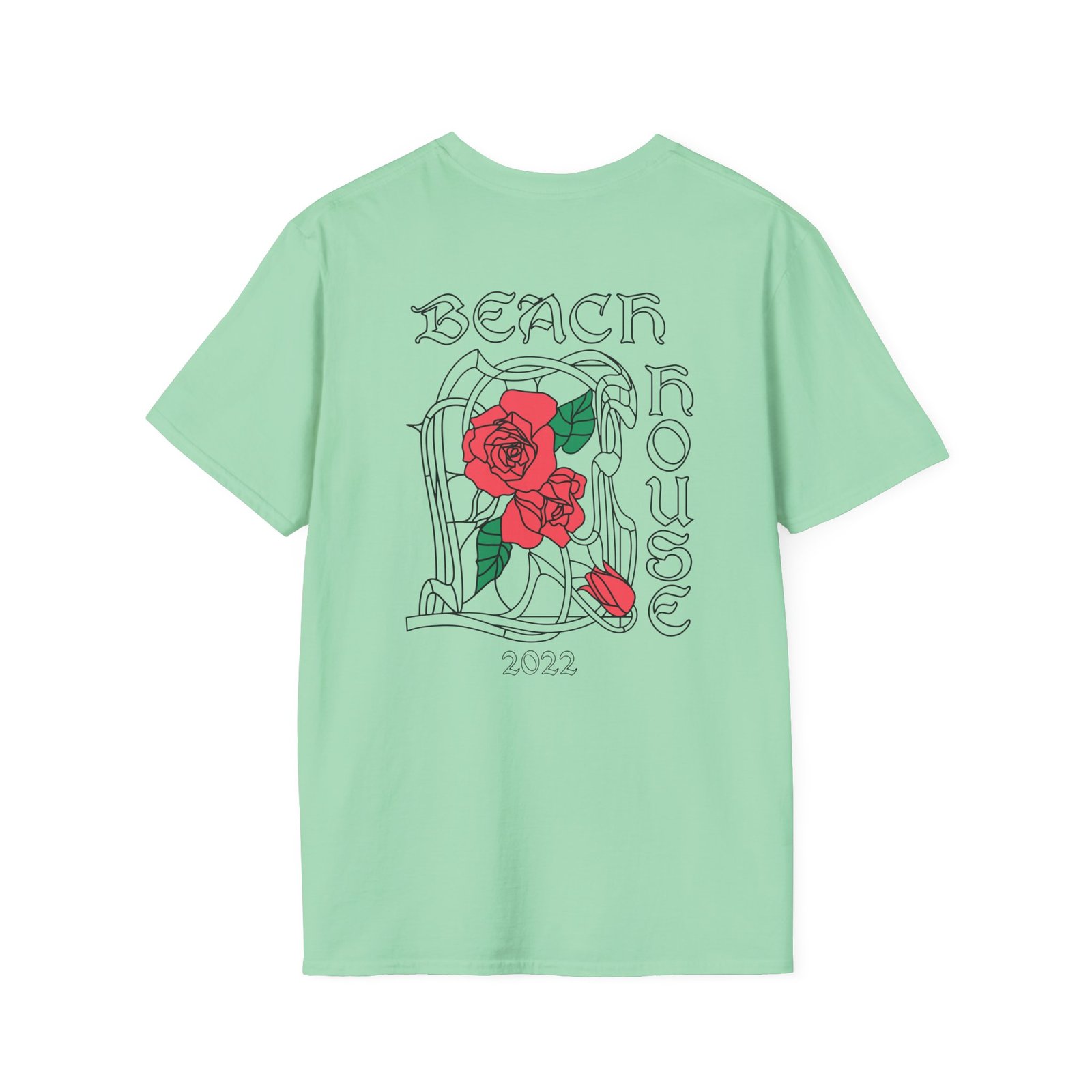 Beach House Rose Stained Glass Unisex Softstyle T-Shirt