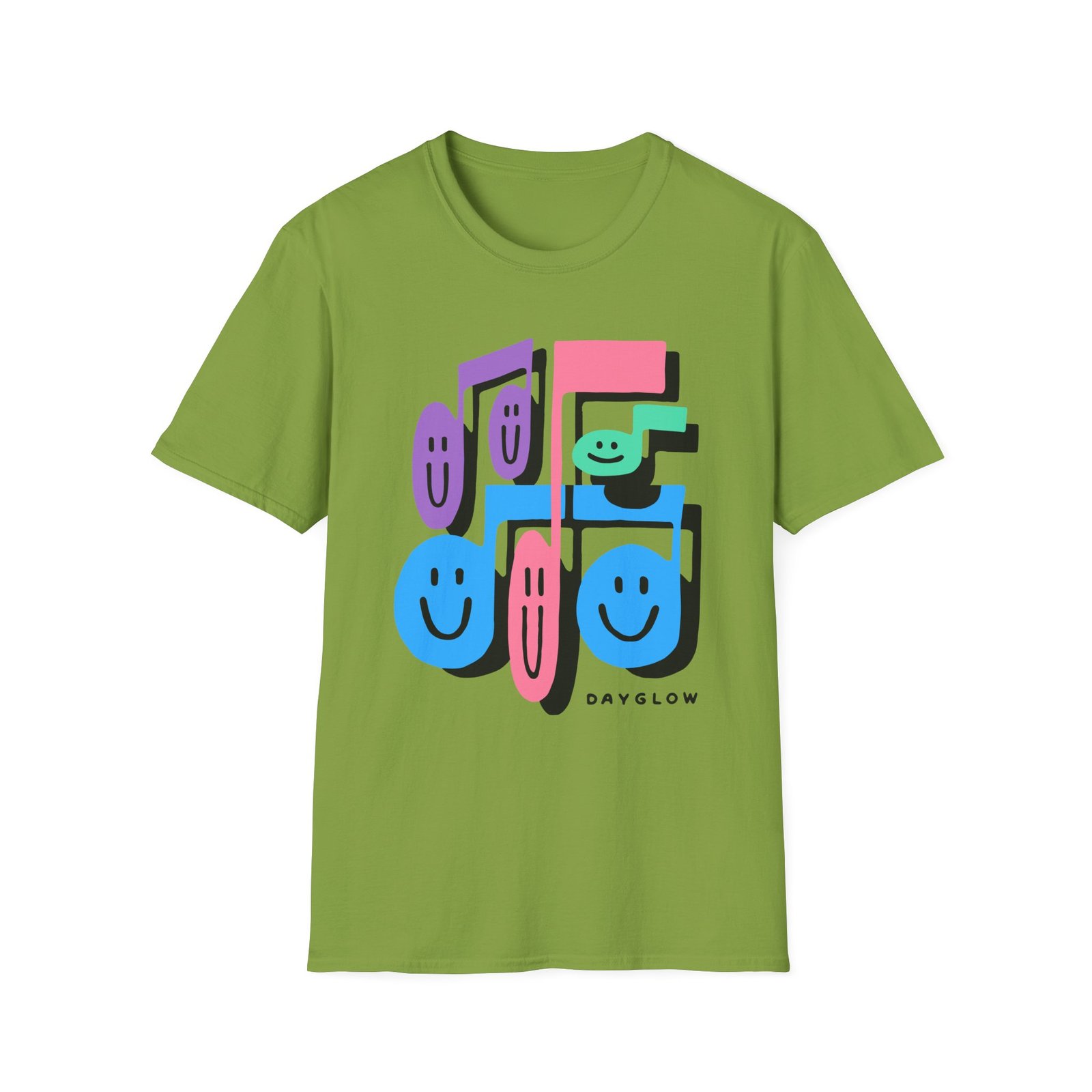 Dayglow Music Notes Unisex Softstyle T-Shirt