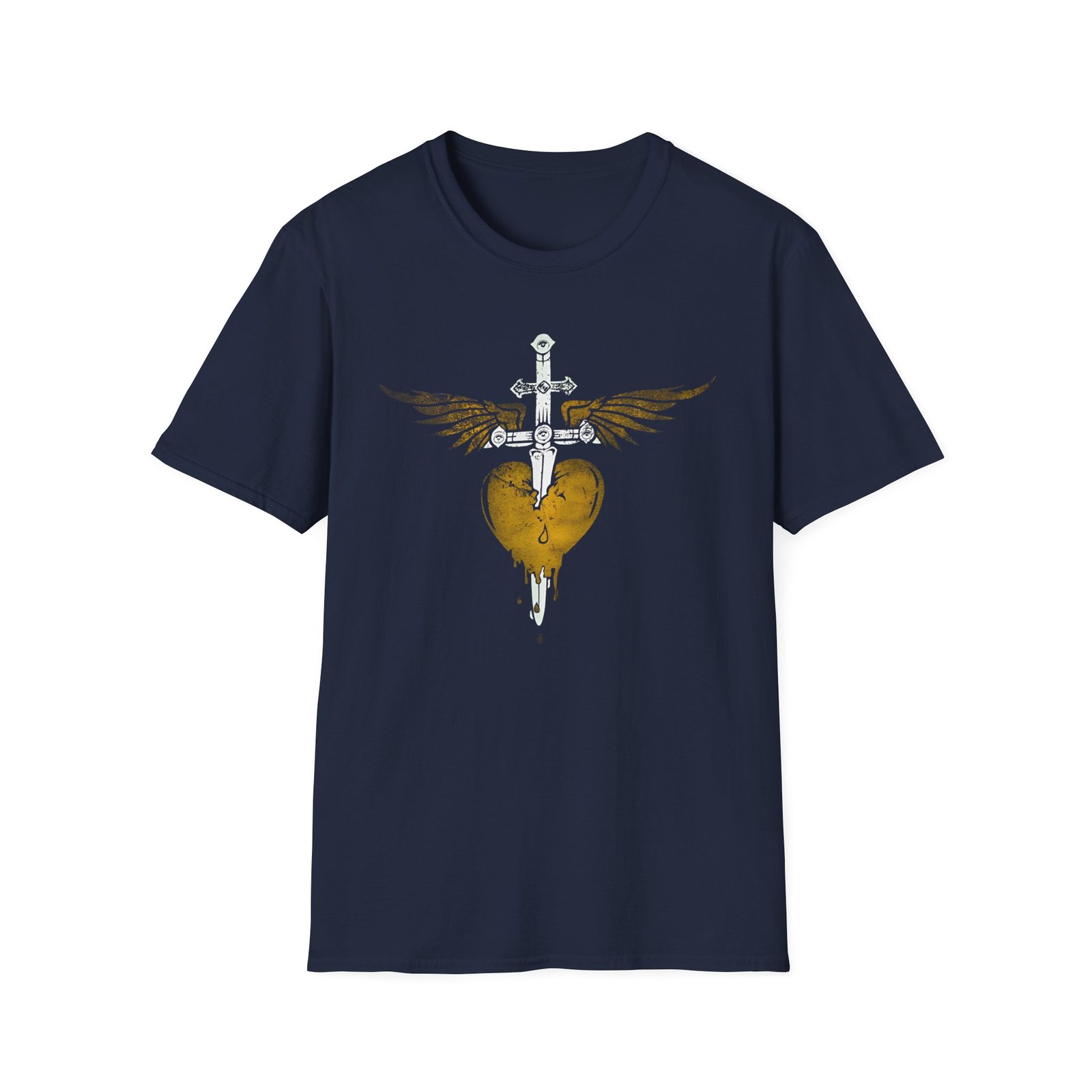 Bon Jovi Bon Jovi Gold Heart & Dagger Unisex Softstyle T-Shirt