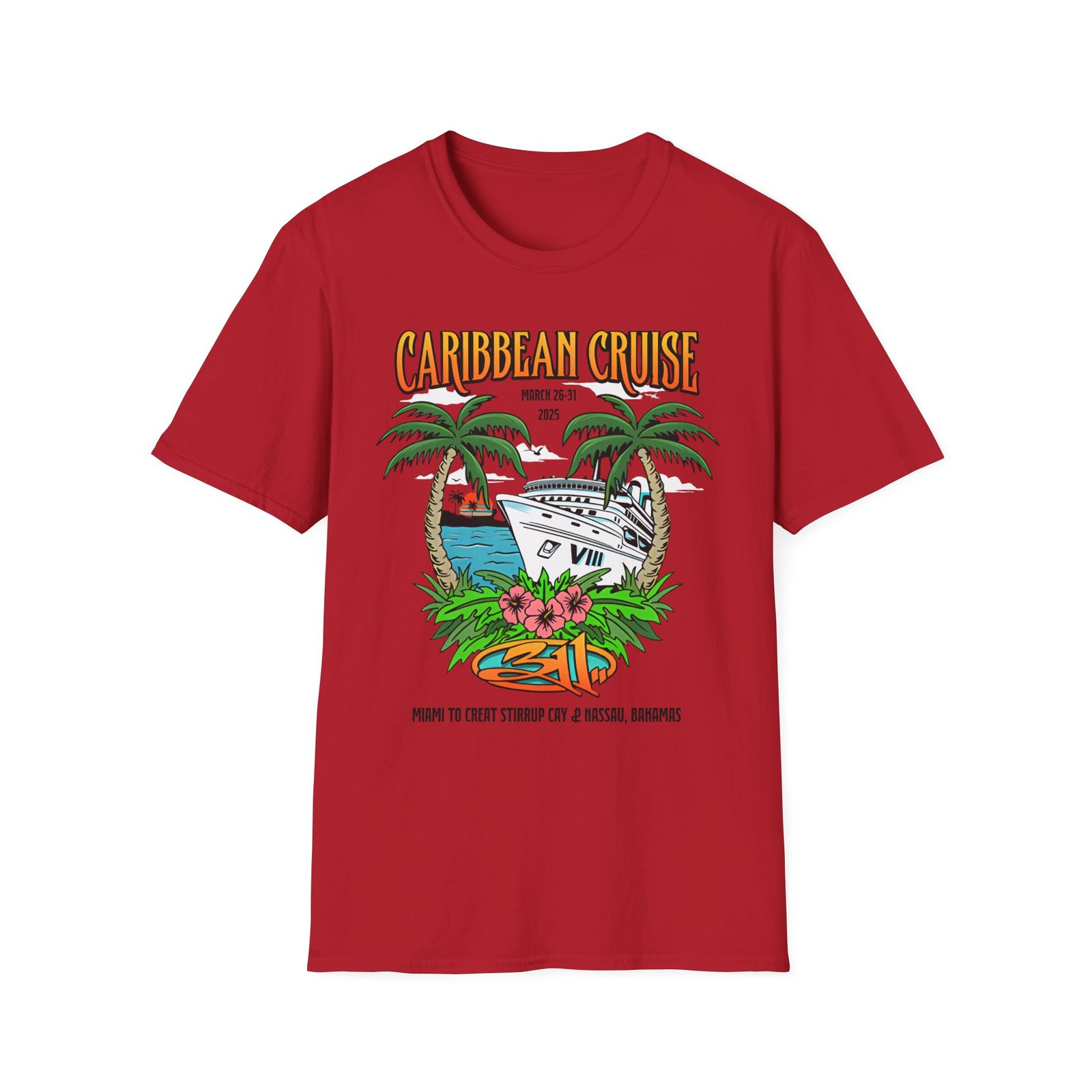 311 Caribbean Cruise 2025 Boat Unisex Softstyle T-Shirt