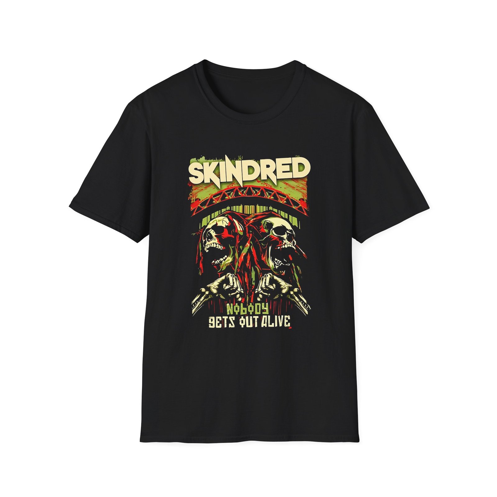 Skindred Nobody Gets Out Alive Unisex Softstyle T-Shirt