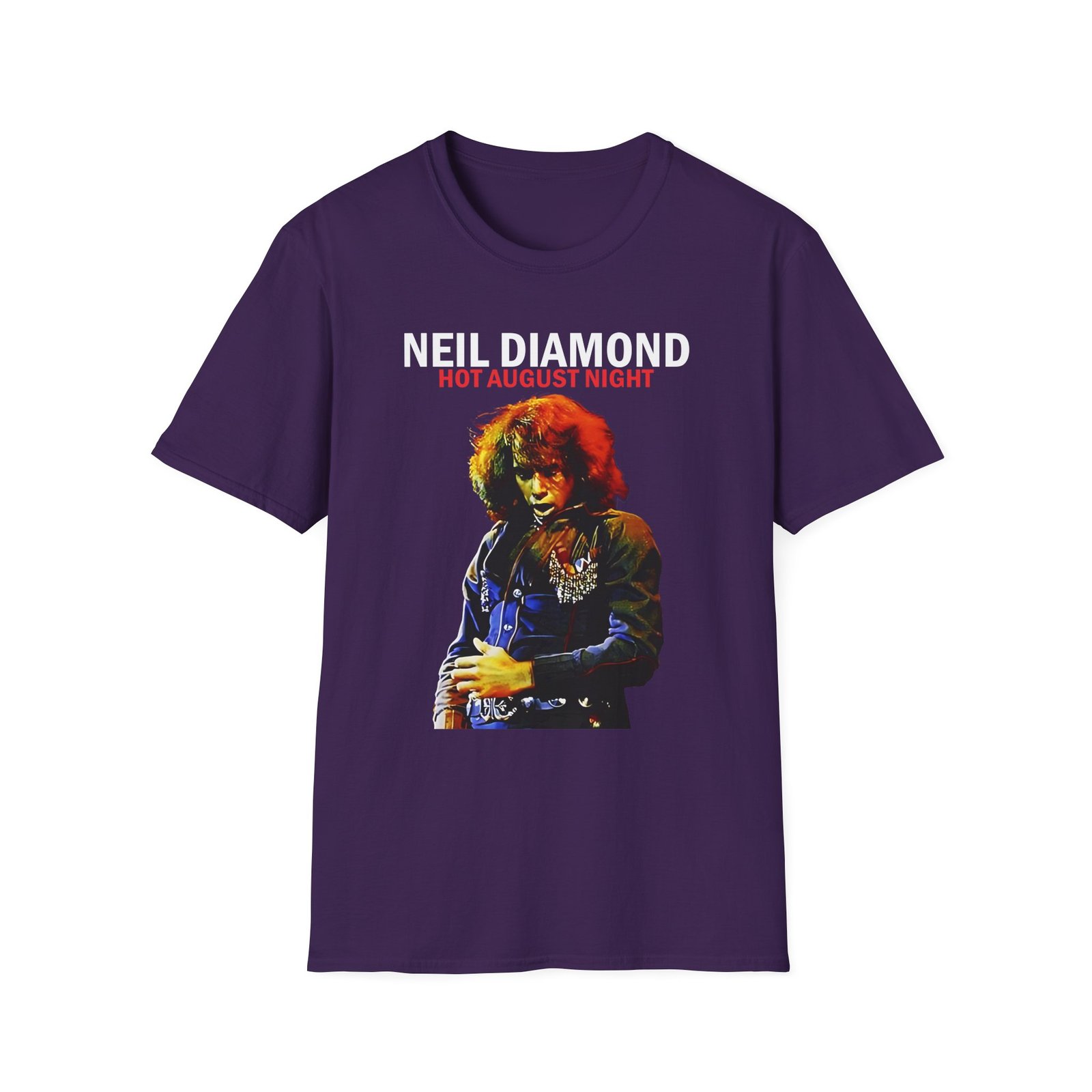 Neil Diamond Hot August Night Album Photo Unisex Softstyle T-Shirt