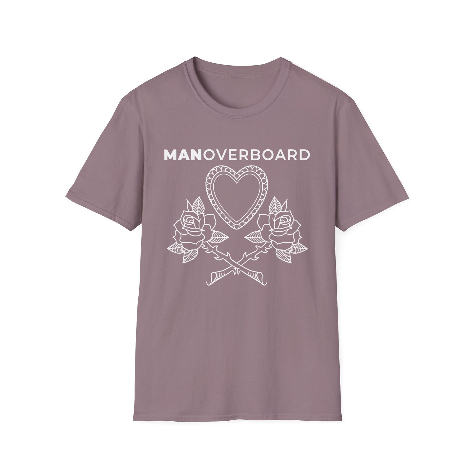 Man Overboard Heart Flowers Unisex Softstyle T-Shirt