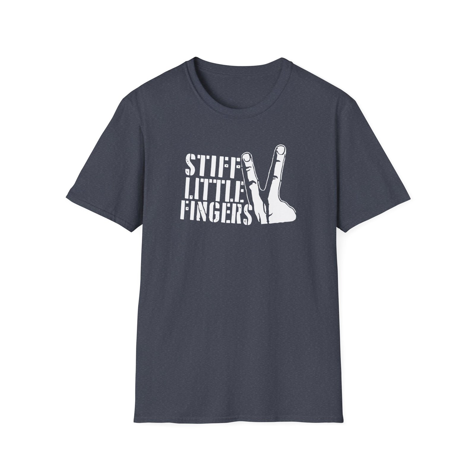 Stiff Little Fingers Stencil Fingers Unisex Softstyle T-Shirt