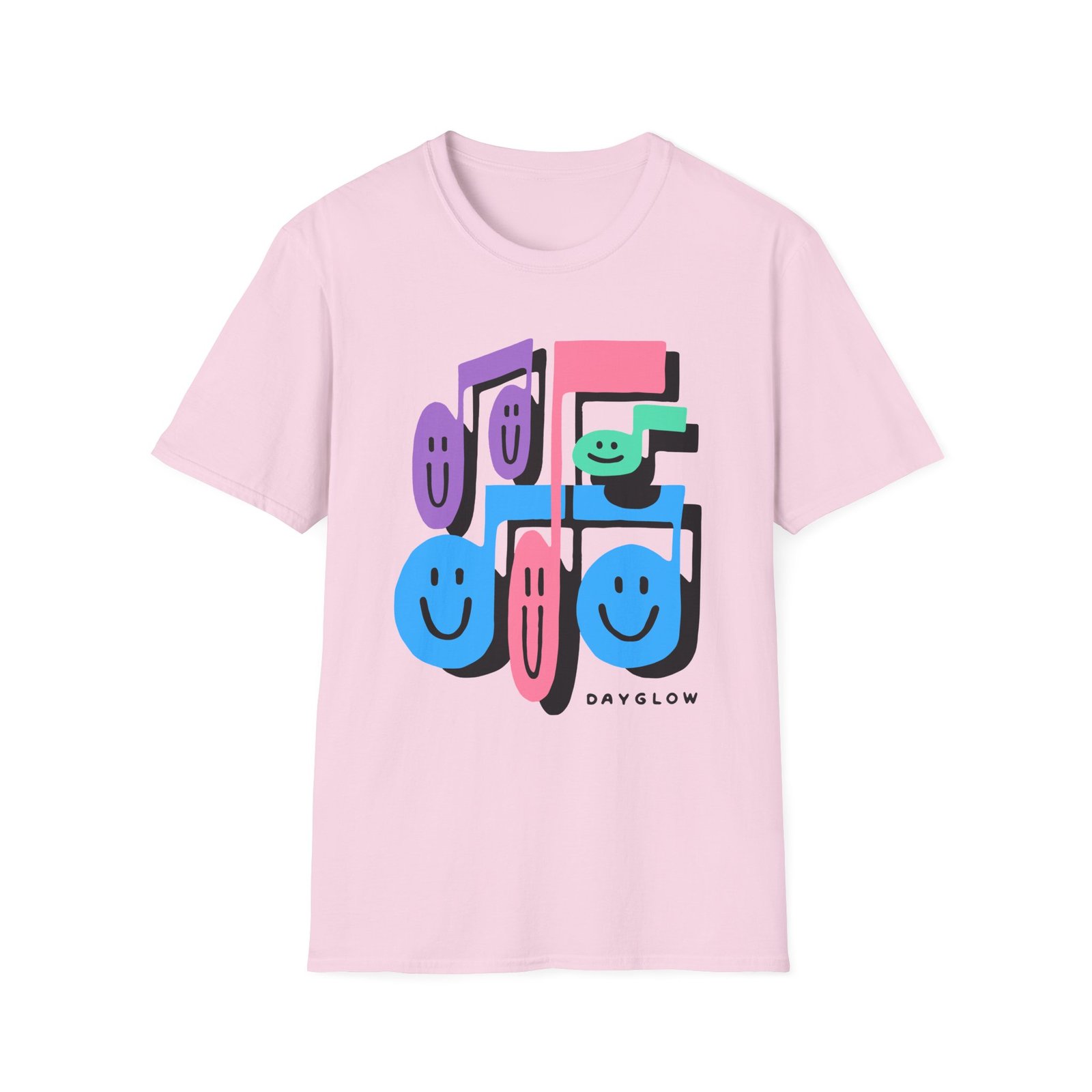 Dayglow Music Notes Unisex Softstyle T-Shirt