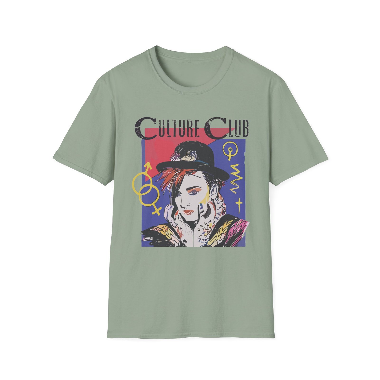 Boy George Sketchy Symbols Unisex Softstyle T-Shirt