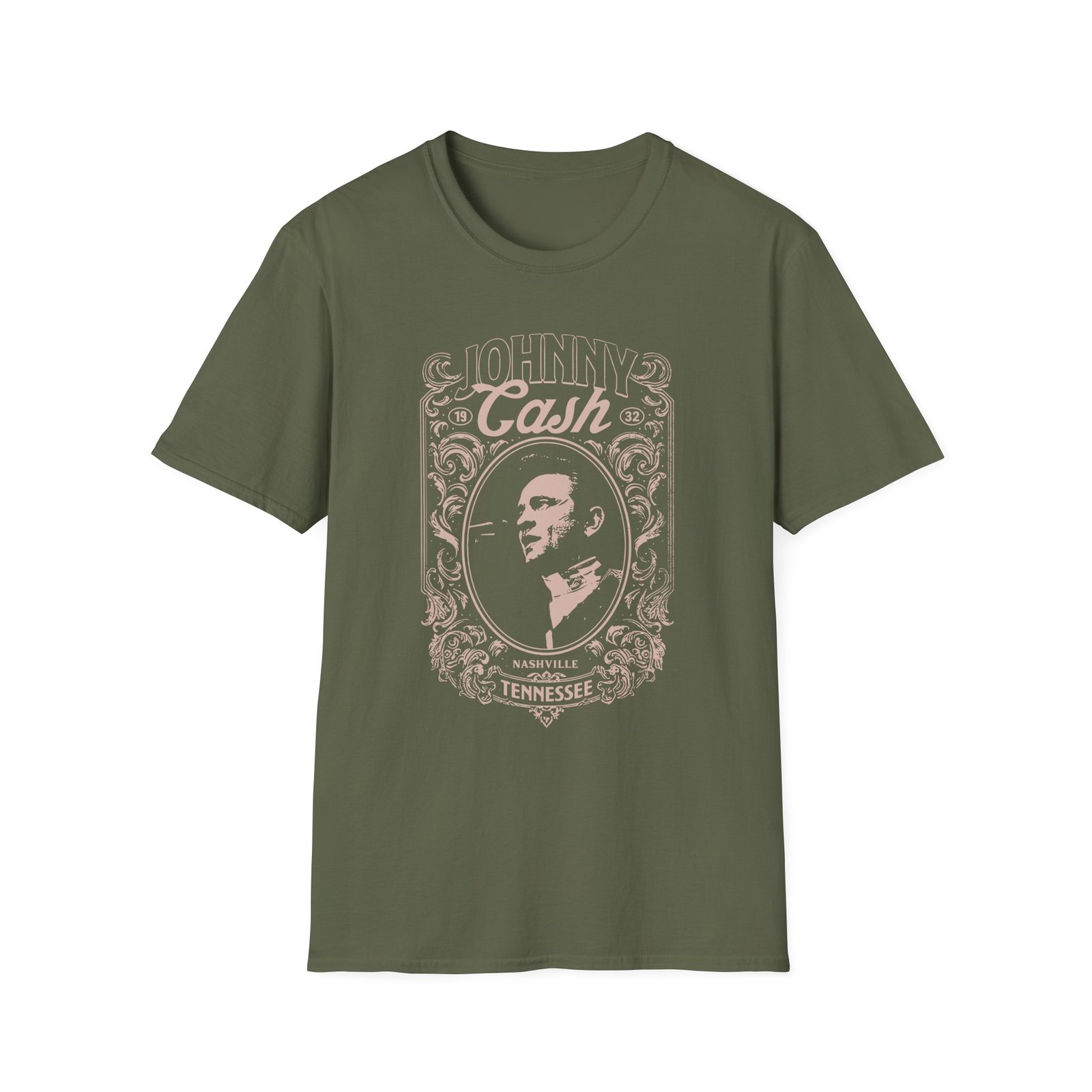 Johnny Cash Nashville Portrait Unisex Softstyle T-Shirt