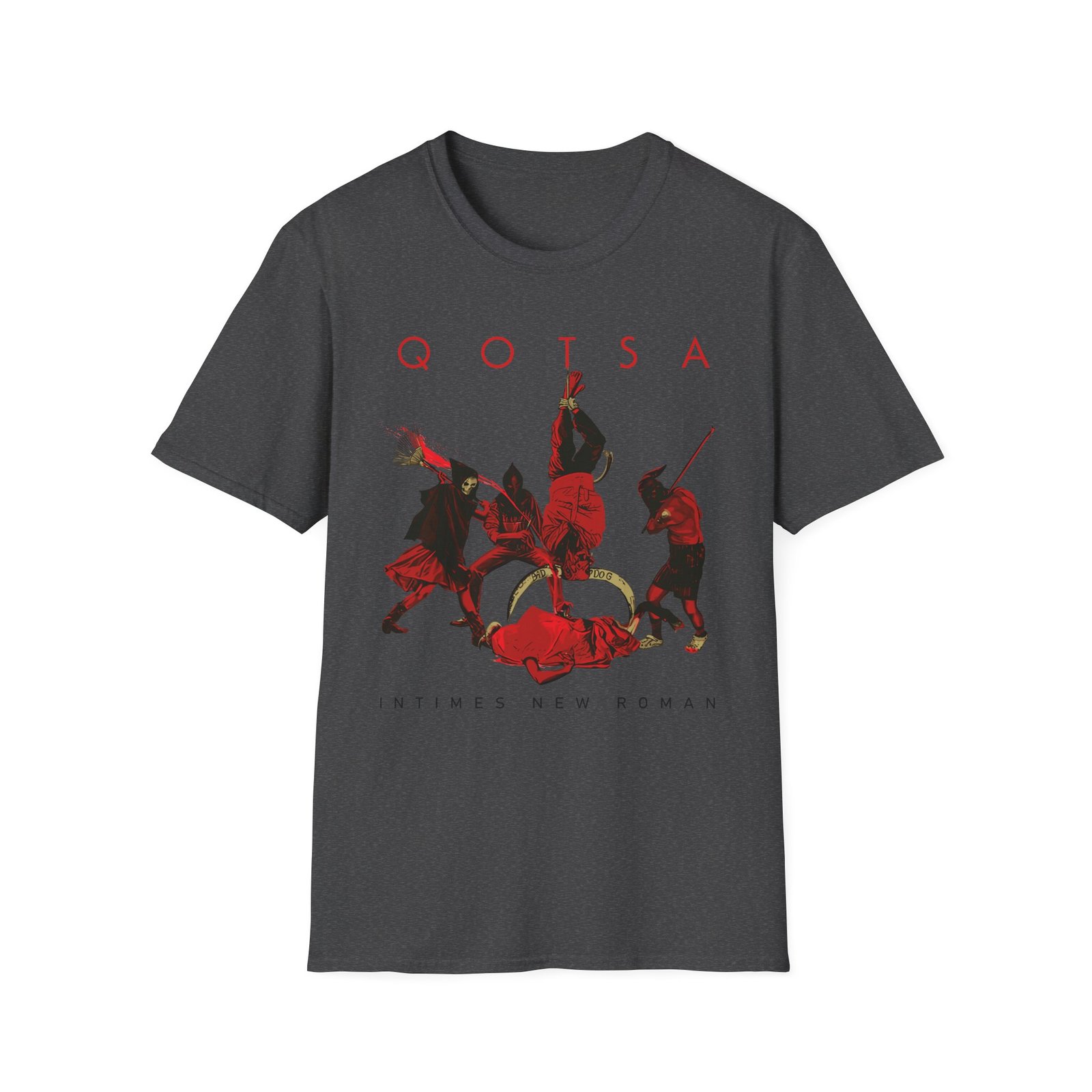 Queens of the Stone Age in Times New Roman Sand Unisex Softstyle T-Shirt