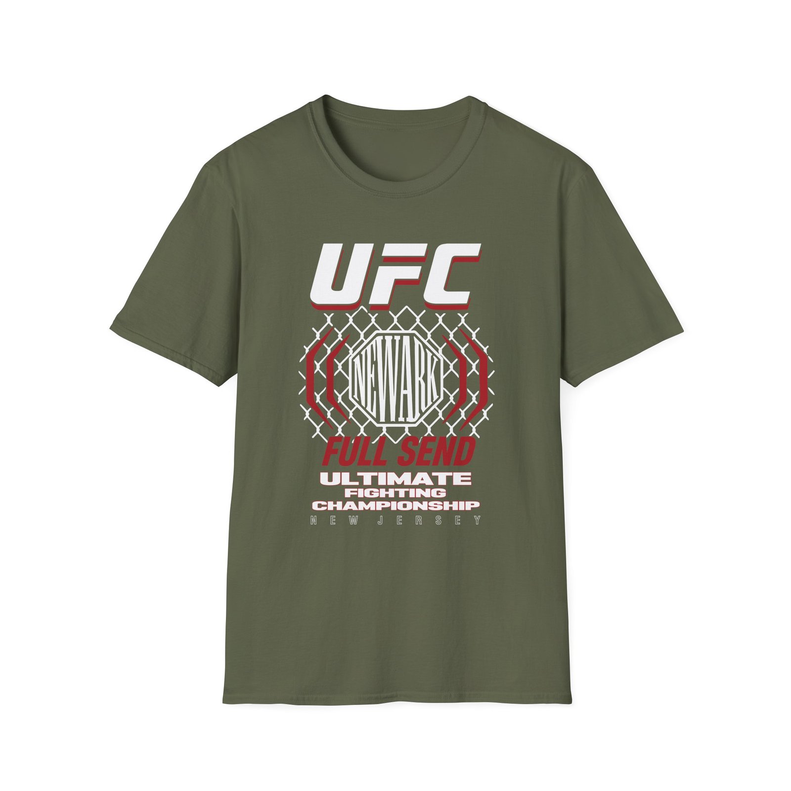Full Send Ufc New Jersey Cage Unisex Softstyle T-Shirt