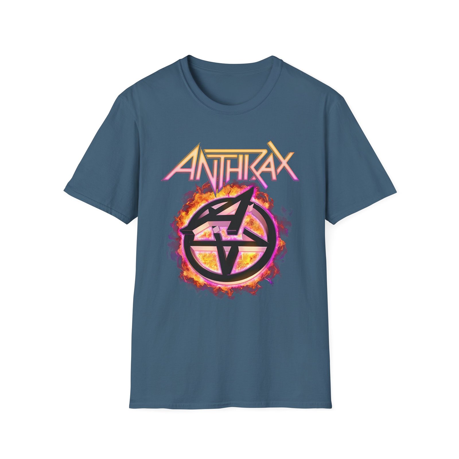 Anthrax Flame Pentathrax unisex softstyle t-shirt