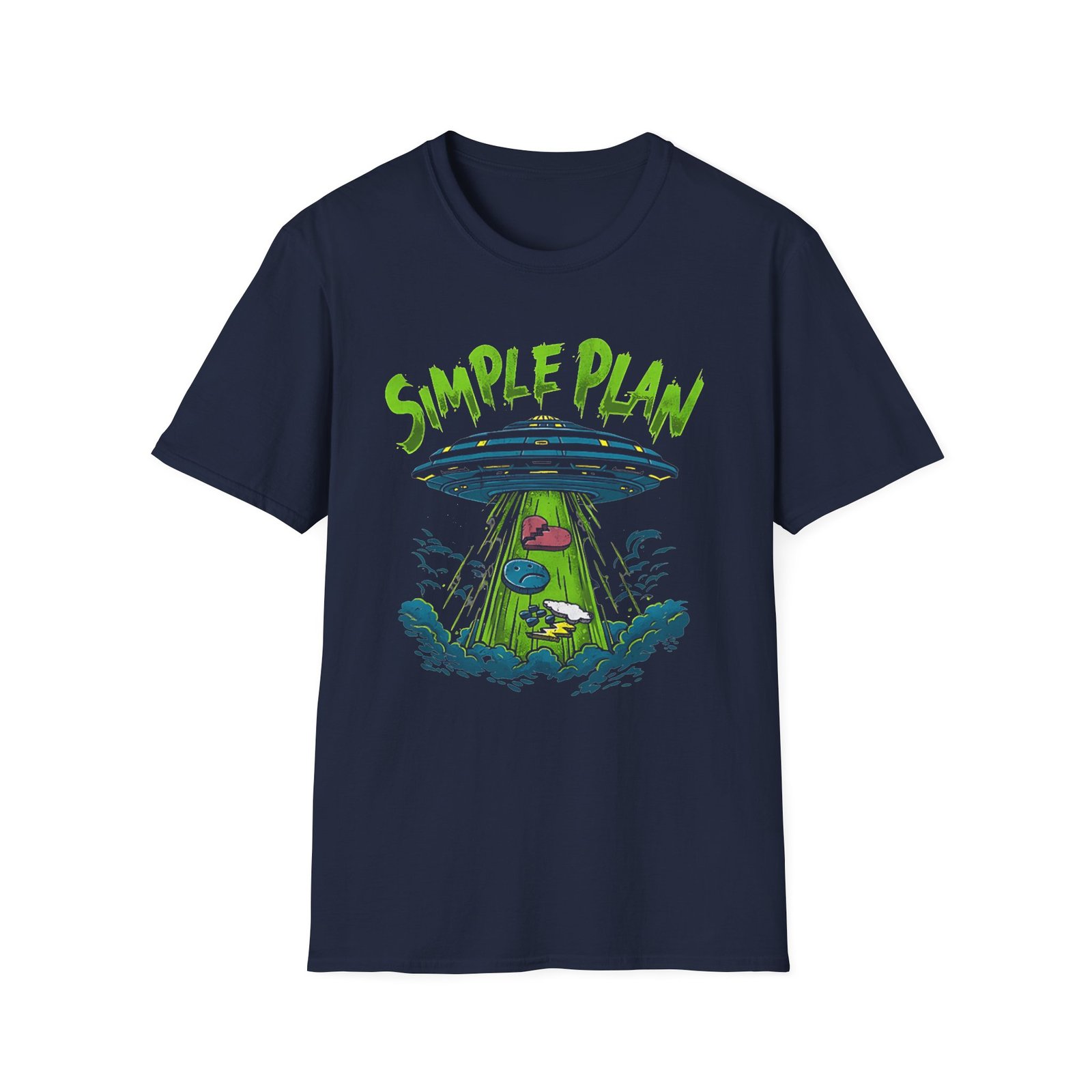 Simple Plan Alien Ufo Unisex Softstyle T-Shirt