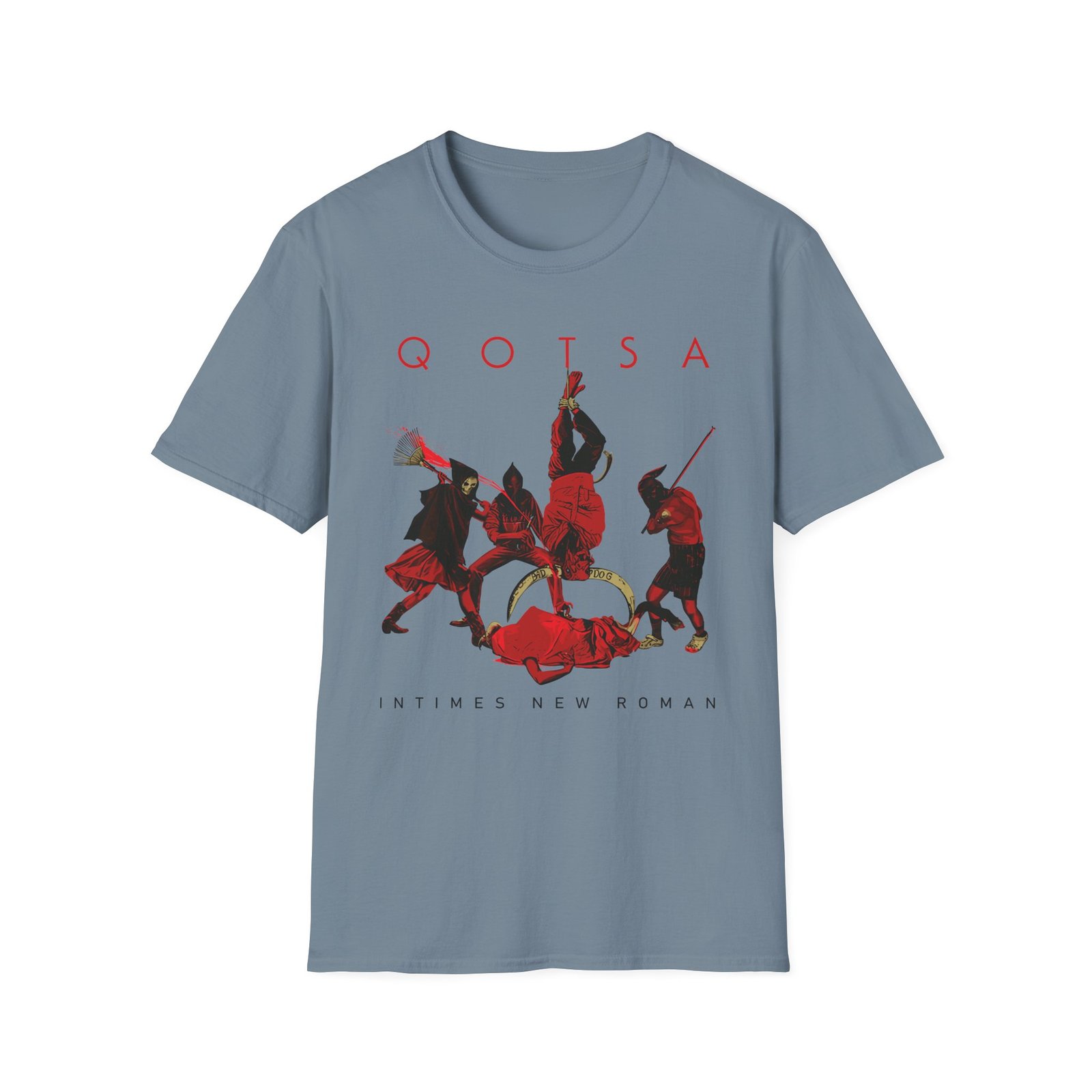 Queens of the Stone Age in Times New Roman Sand Unisex Softstyle T-Shirt