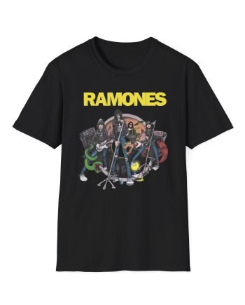 Johnny Ramone Cartoon Band Unisex Softstyle T-Shirt