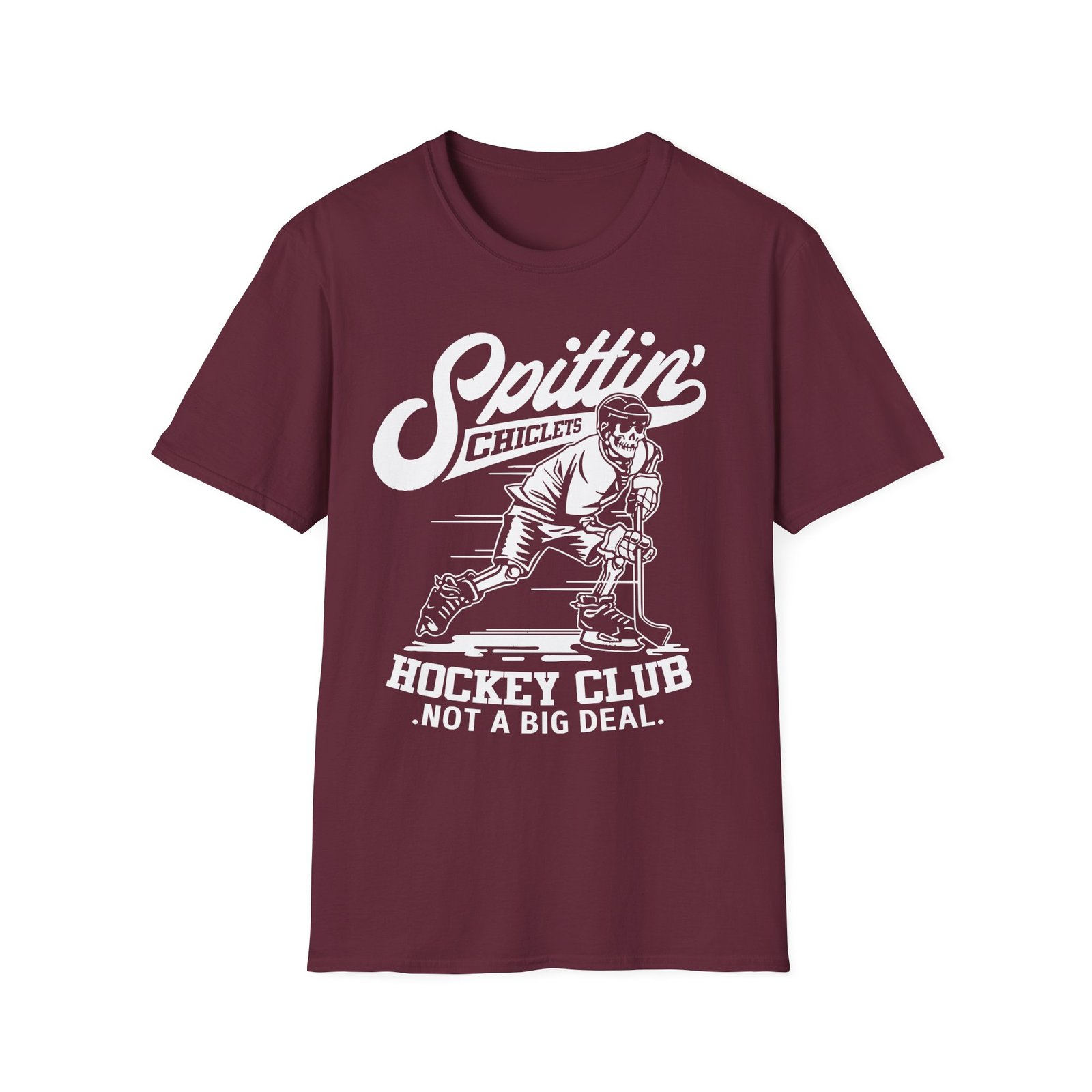 Spittin Chiclets Hockey Club Skel Unisex Softstyle T-Shirt