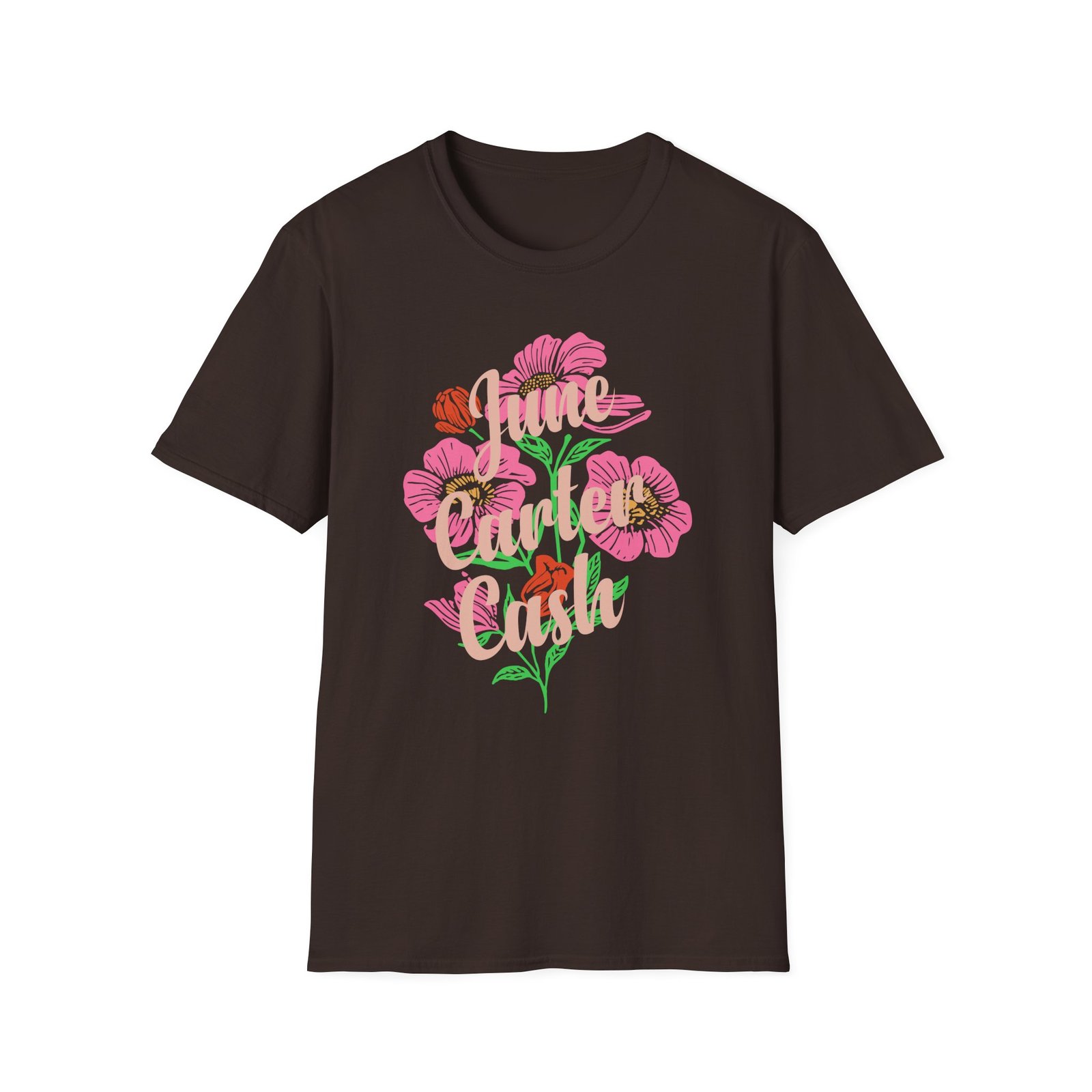 Johnny Cash June Carter Cash Flowers unisex softstyle t-shirt