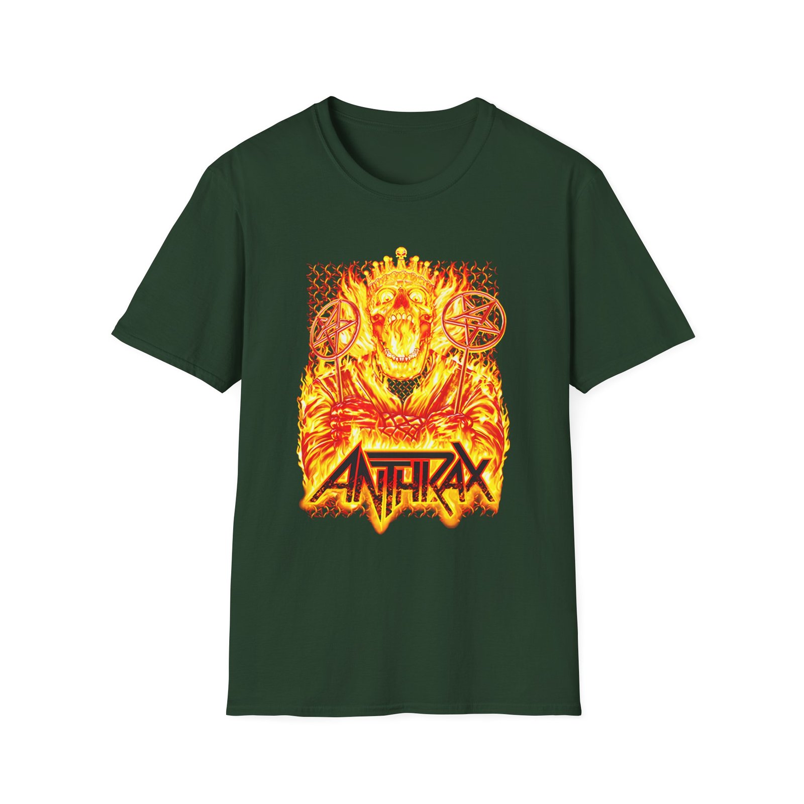 Anthrax Black Flames Unisex Softstyle T-Shirt