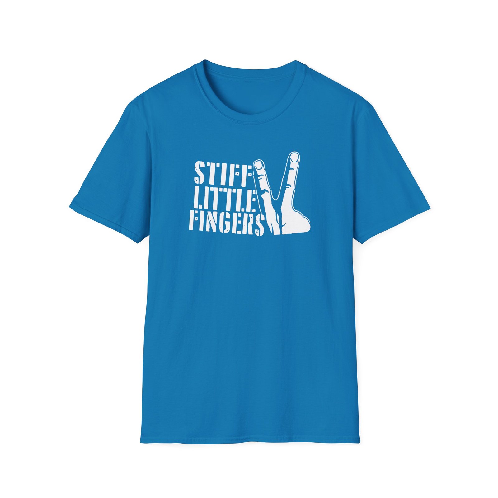Stiff Little Fingers Stencil Fingers Unisex Softstyle T-Shirt