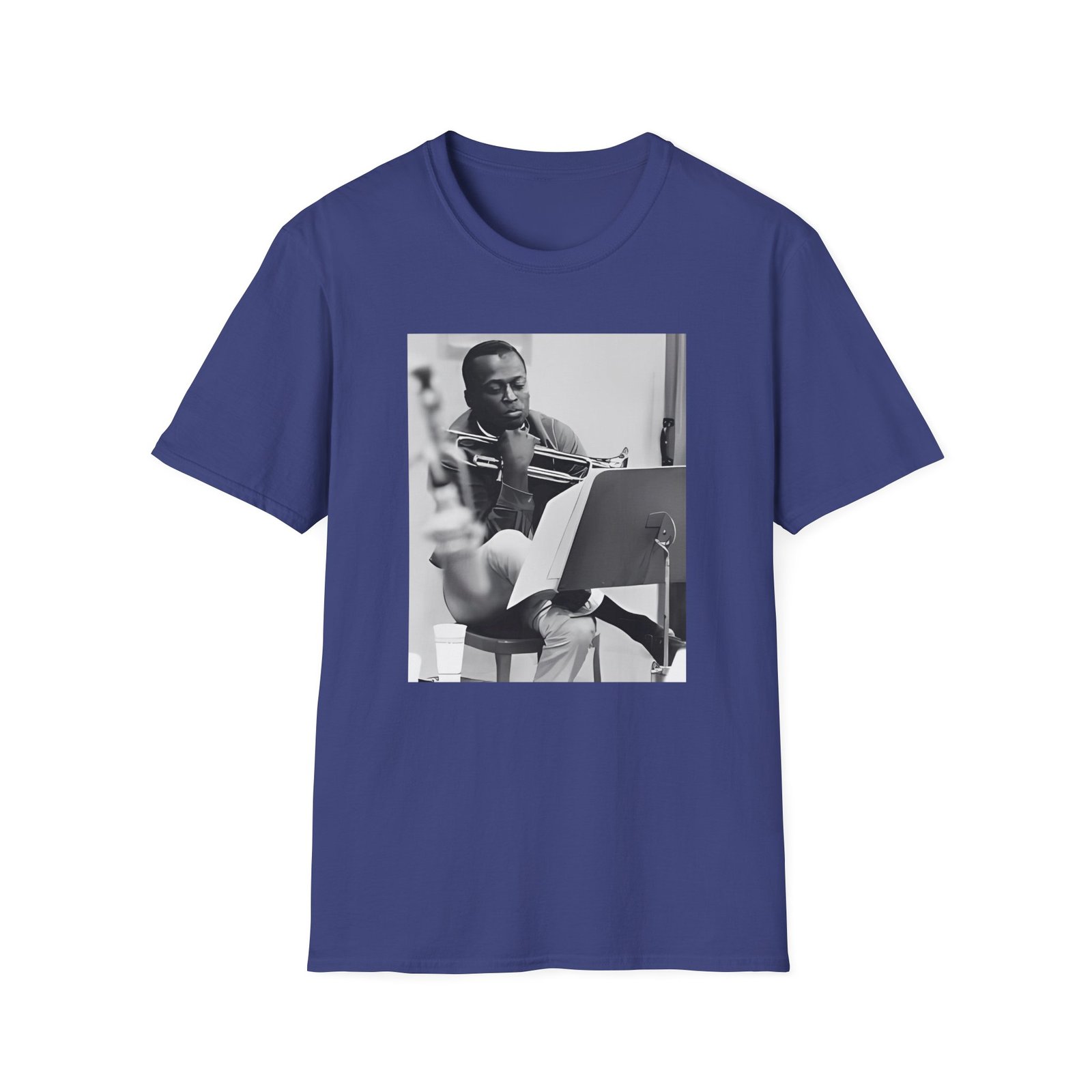 Miles Davis Black & White Photo Unisex Softstyle T-Shirt