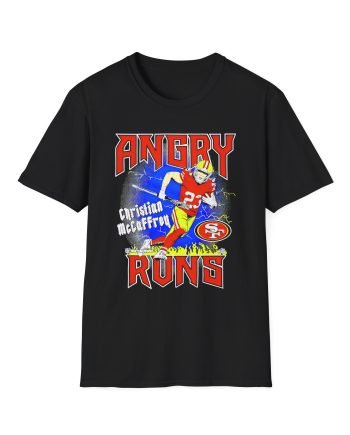Christian Mccaffrey Angry Runs Unisex Softstyle T-Shirt