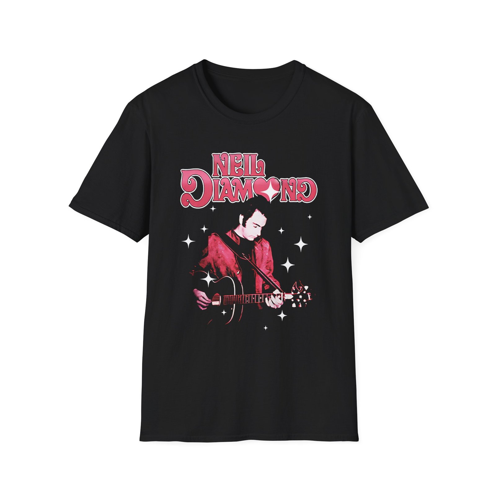 Neil Diamond Sparkle Guitar Unisex Softstyle T-Shirt
