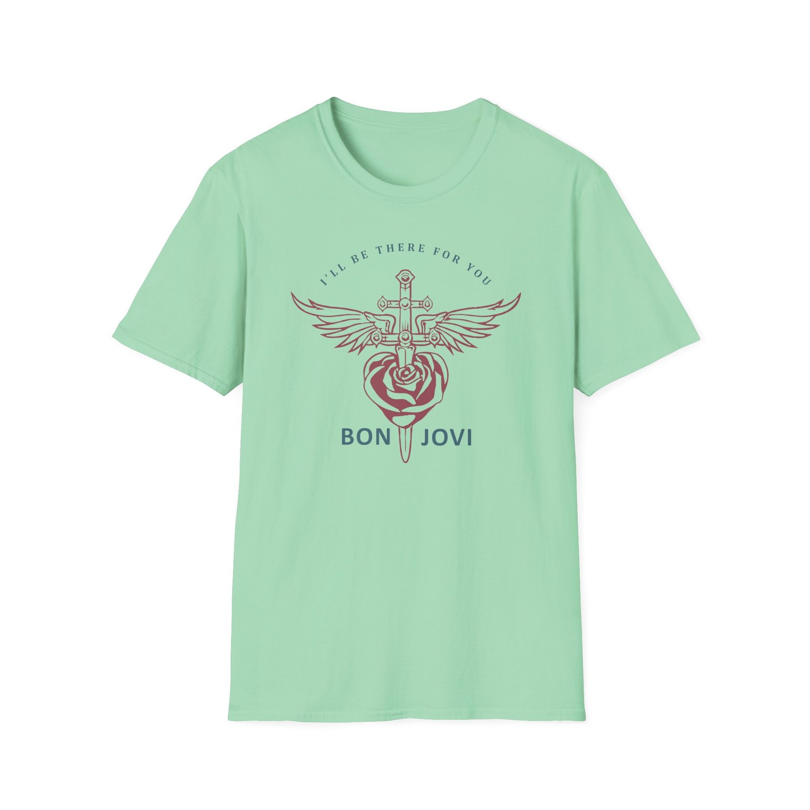 Bon Jovi Glass Heart & Dagger Unisex Softstyle T-Shirt